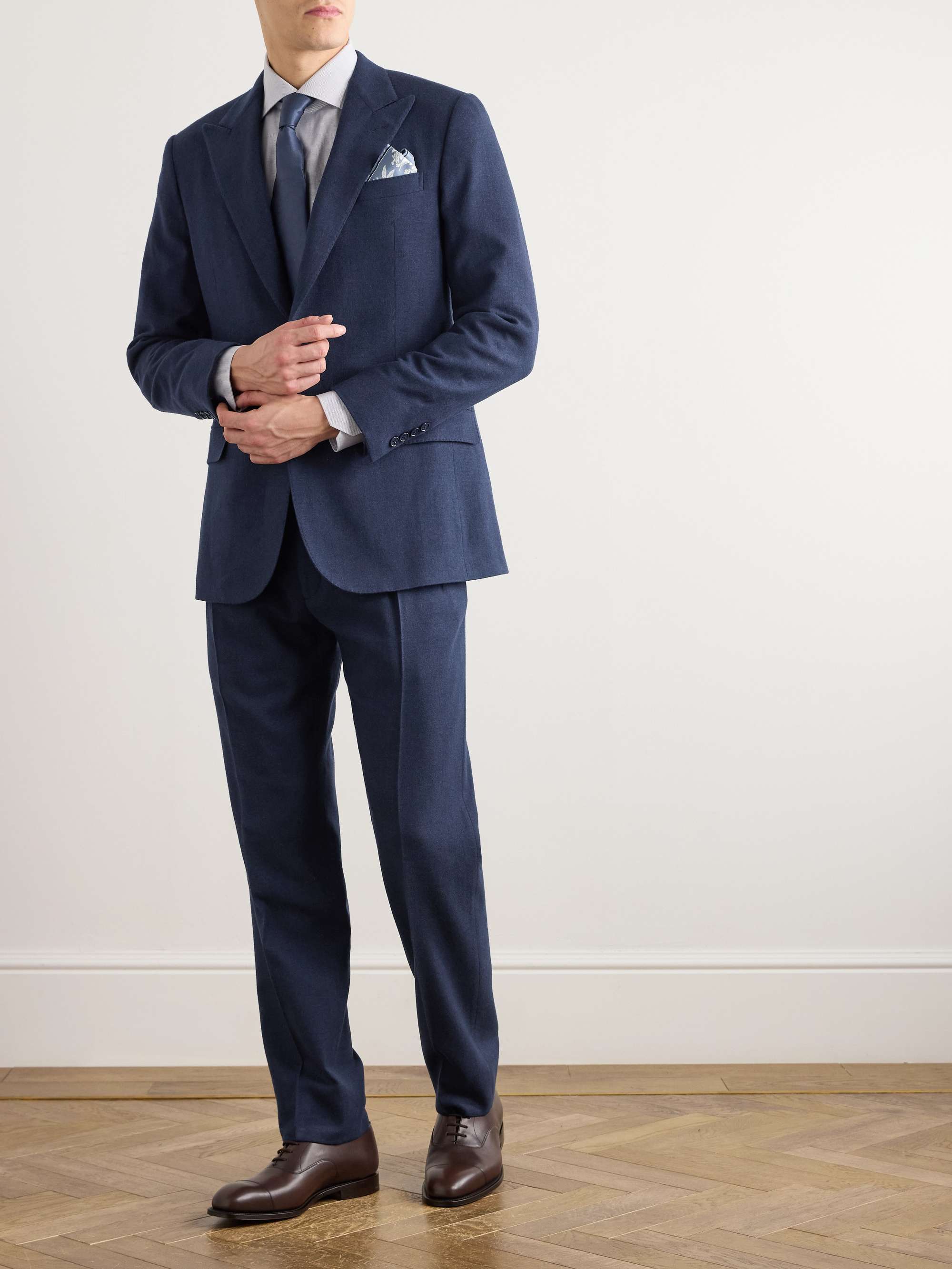 Kent Slim-Fit Herringbone Wool, Silk and Cashmere-Blend Suit Jacket view