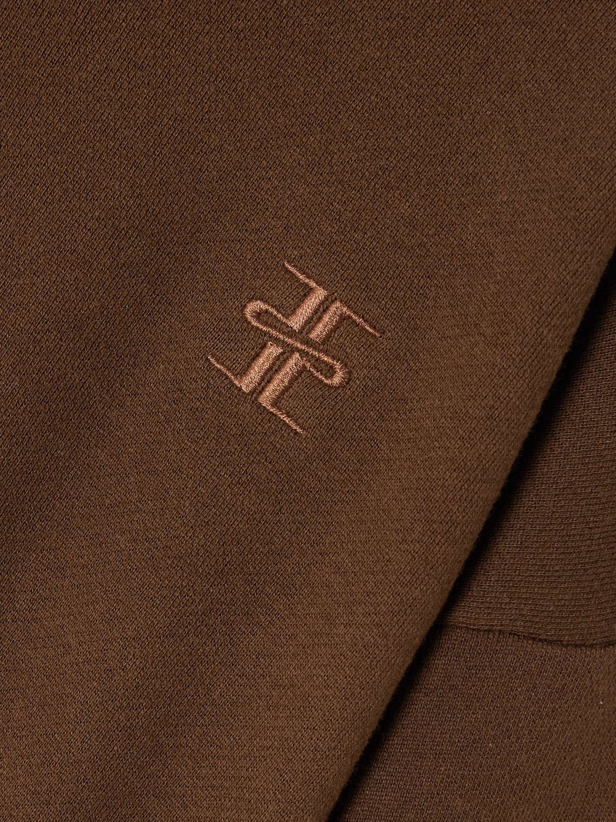 Cropped embroidered cotton and modal-blend sweater view