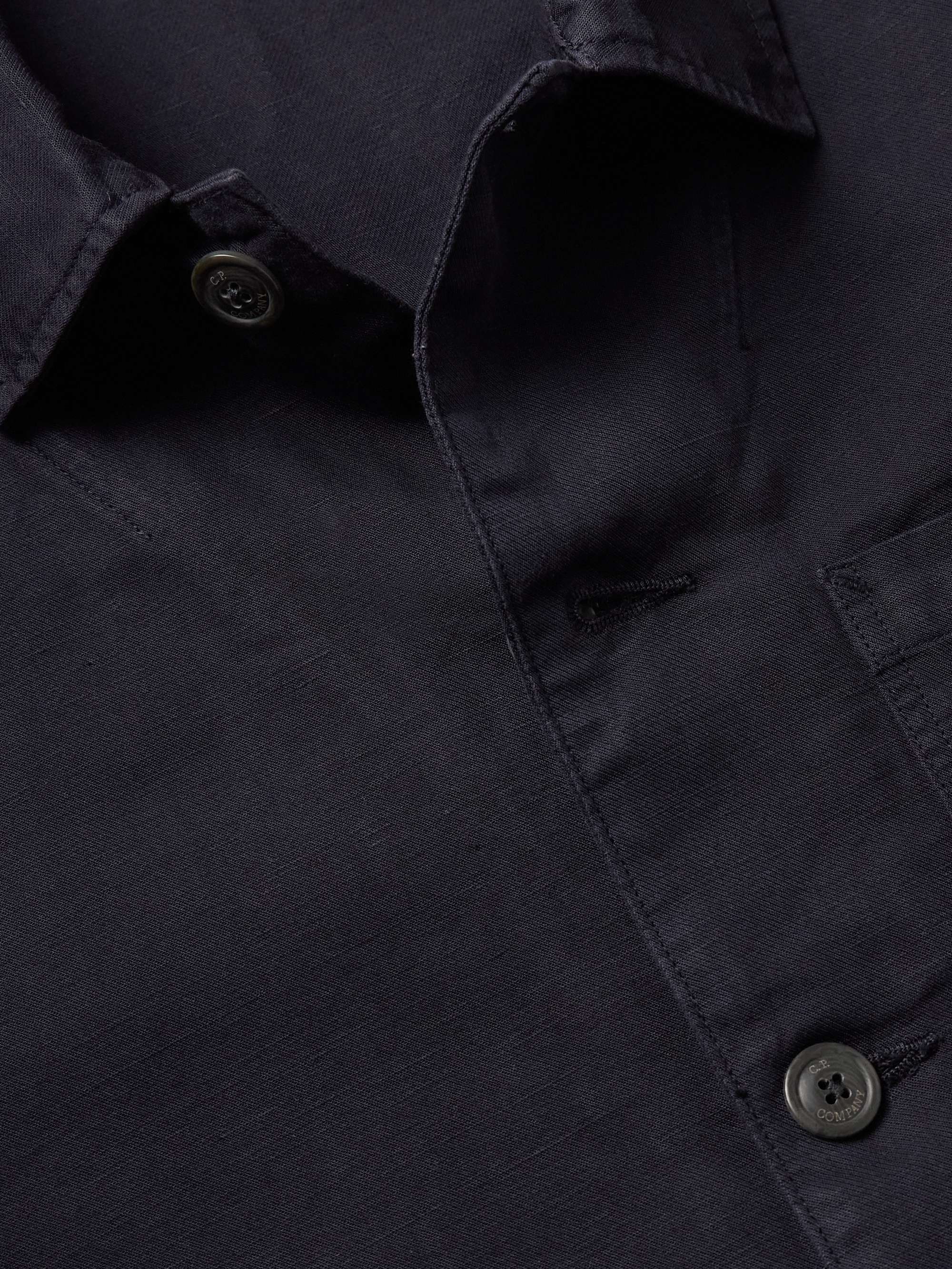 Logo-Appliquéd Cotton and Linen-Blend Overshirt view