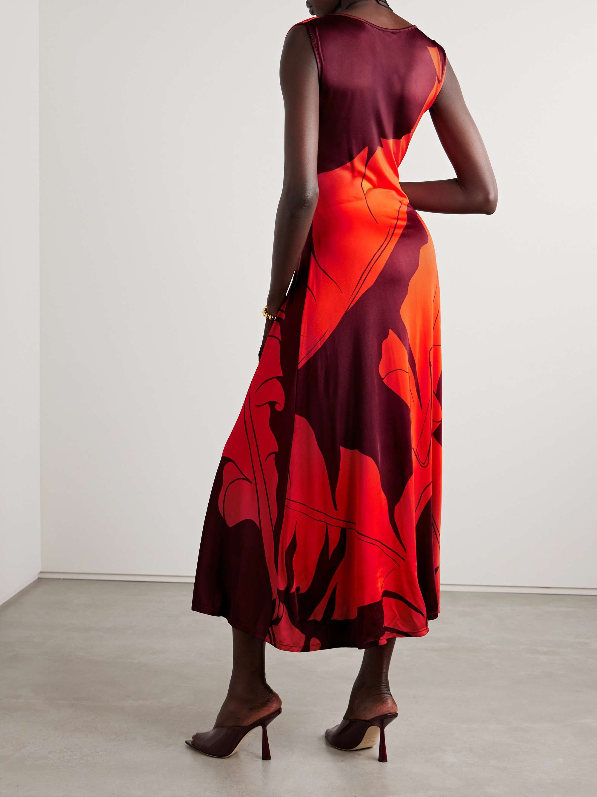 Deep Heart twist-front cutout printed stretch-jersey midi dress view