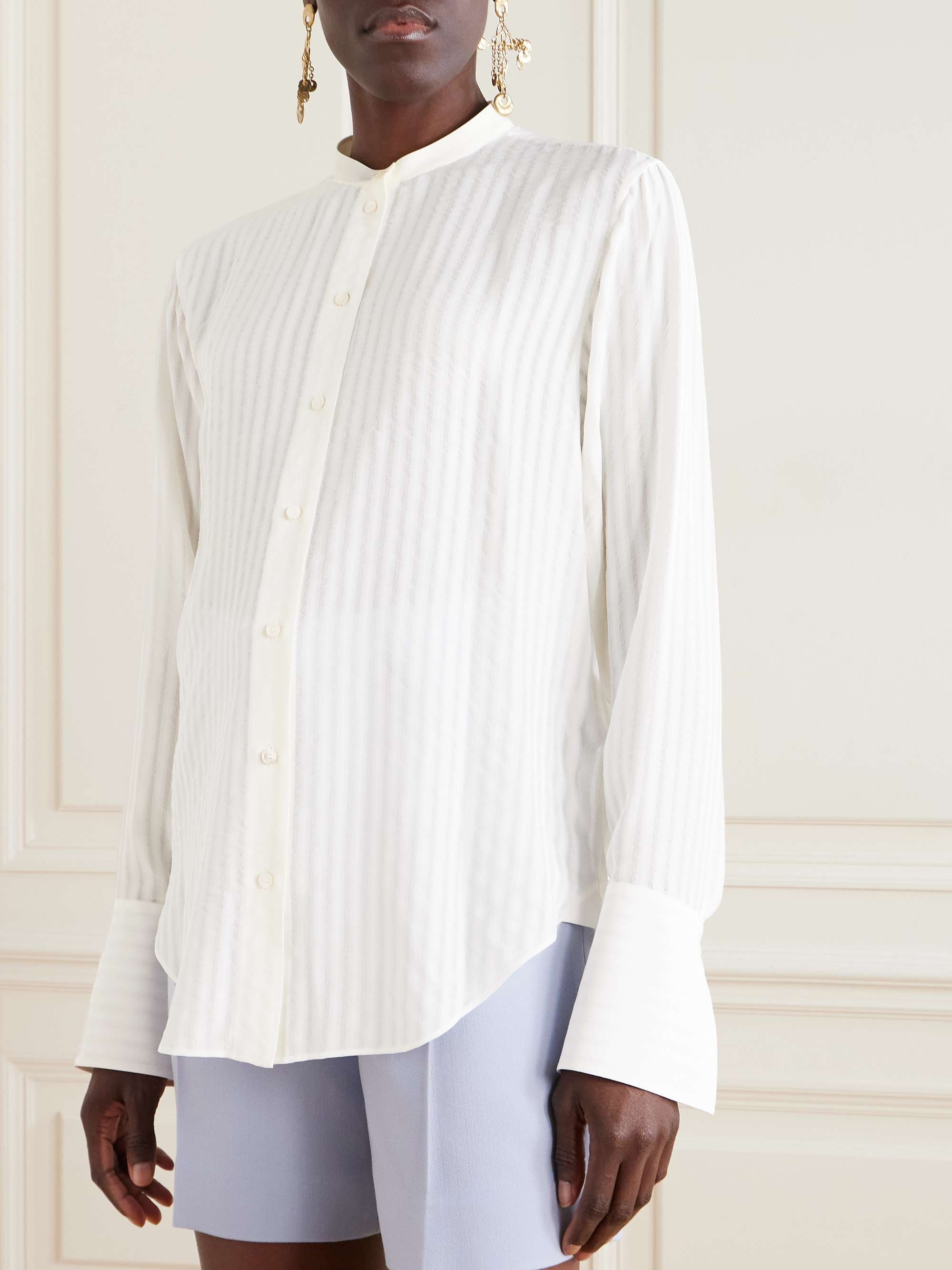 Striped crepe shirt view