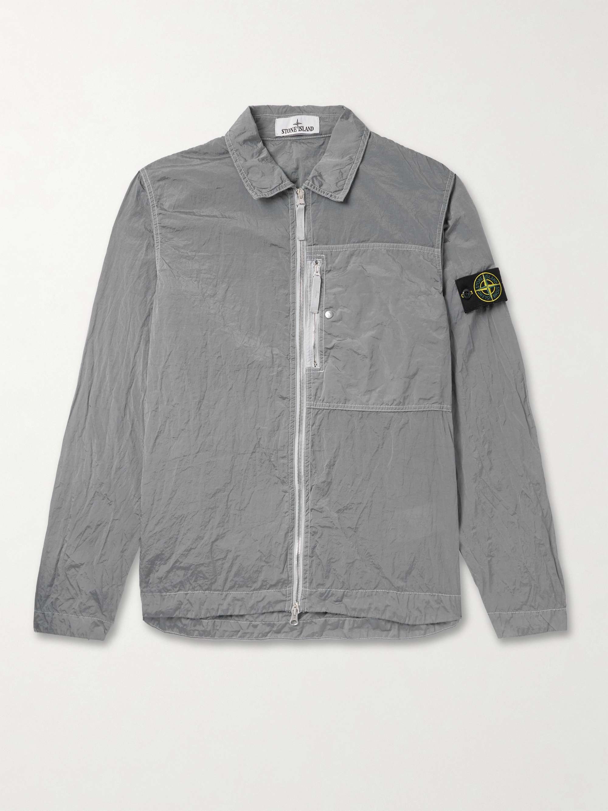 Logo-Appliquéd Garment-Dyed ECONYL® Overshirt view