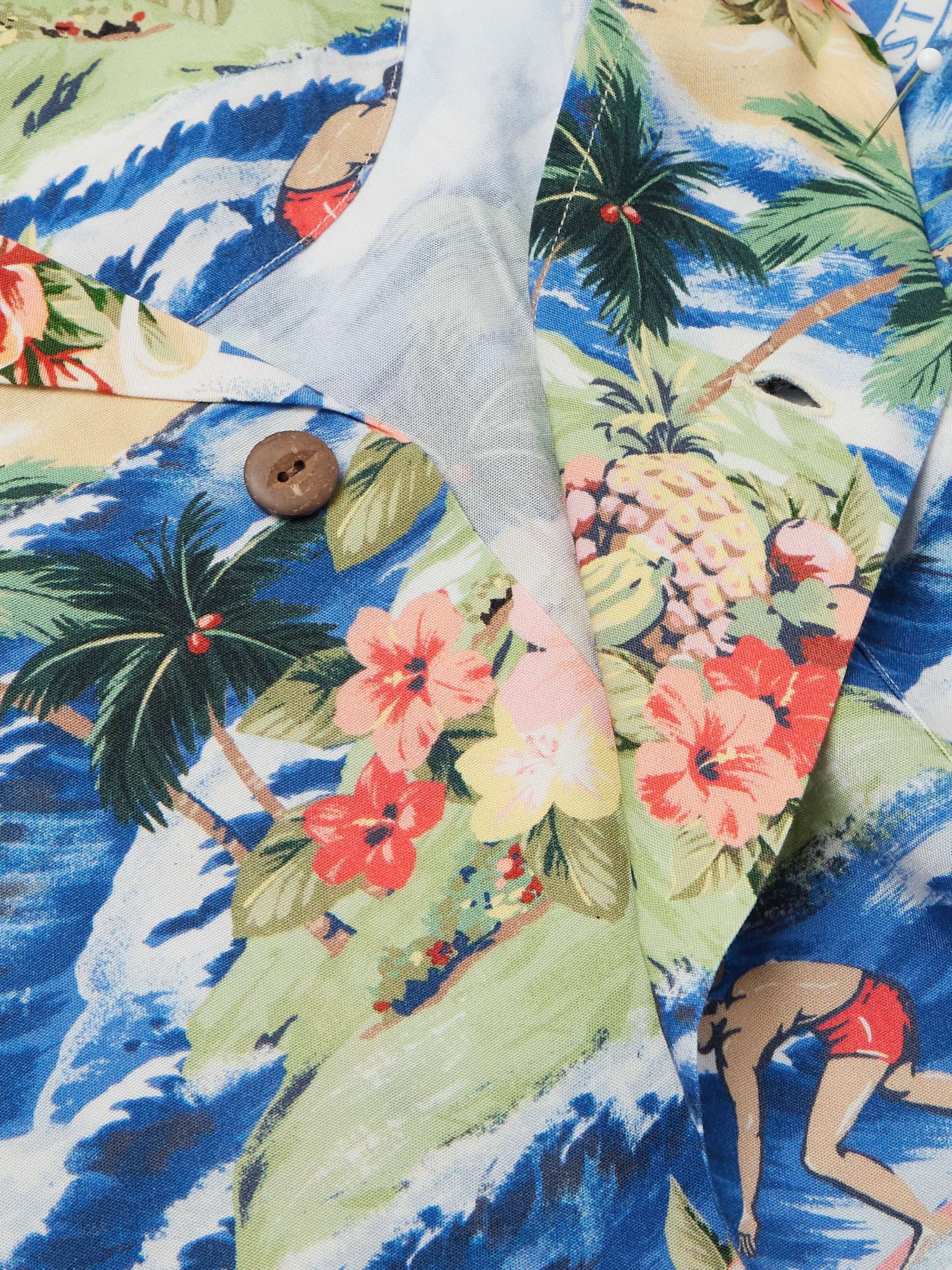 Clady Convertible-Collar Printed Poplin Shirt view