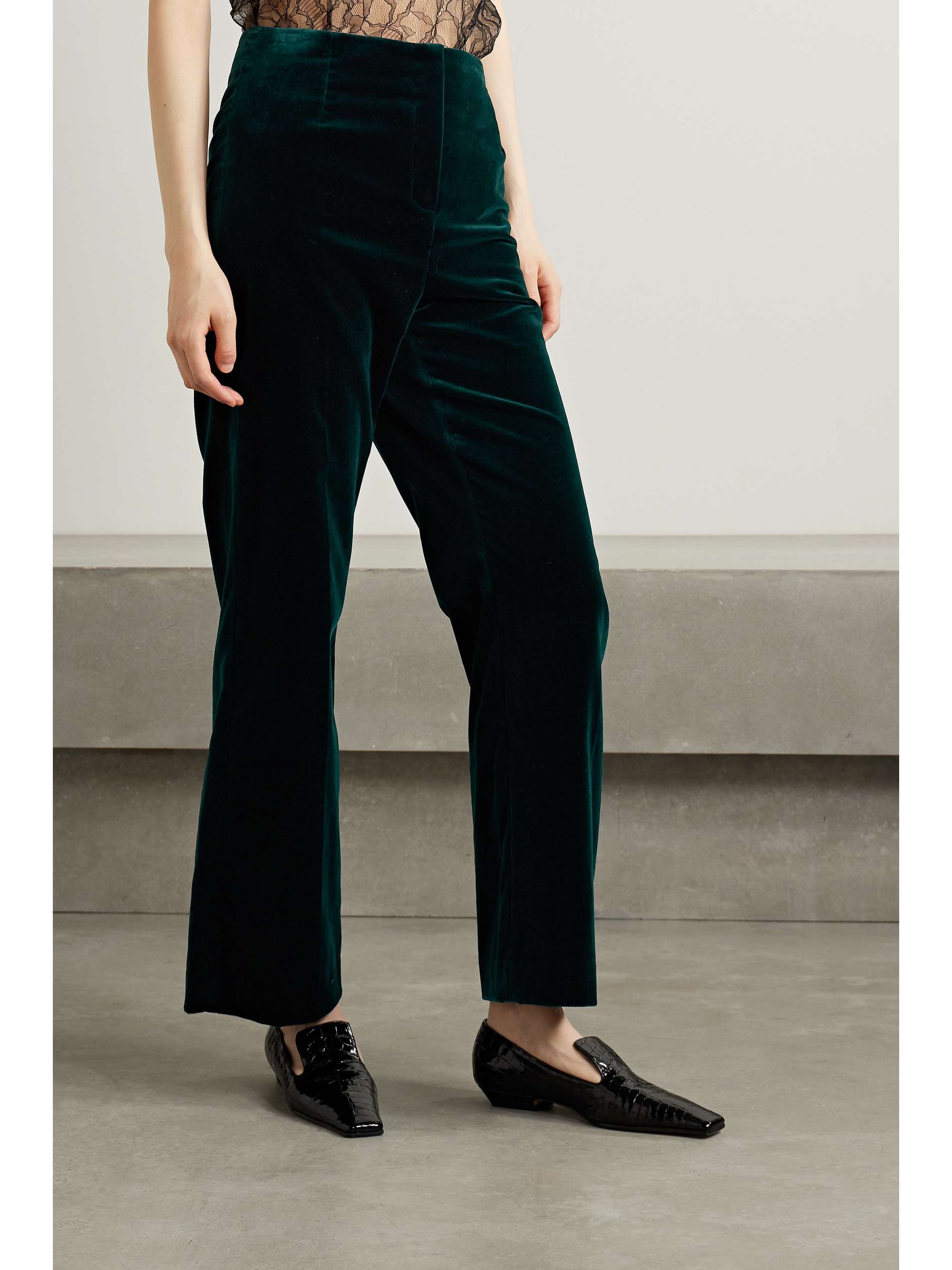 Niklas cotton-blend velvet wide-leg pants view