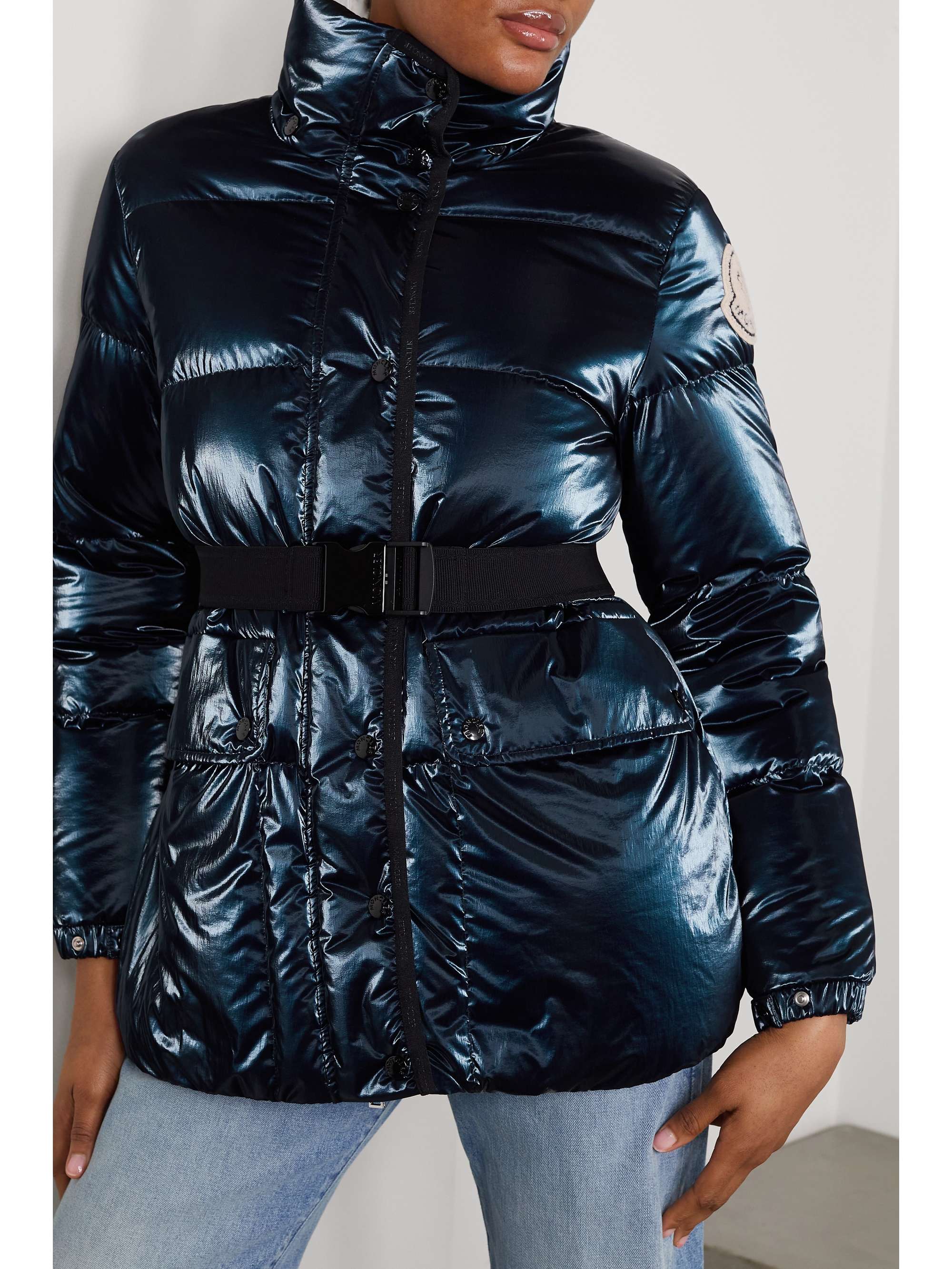 Herault hooded quilted padded glossed-shell down coat view