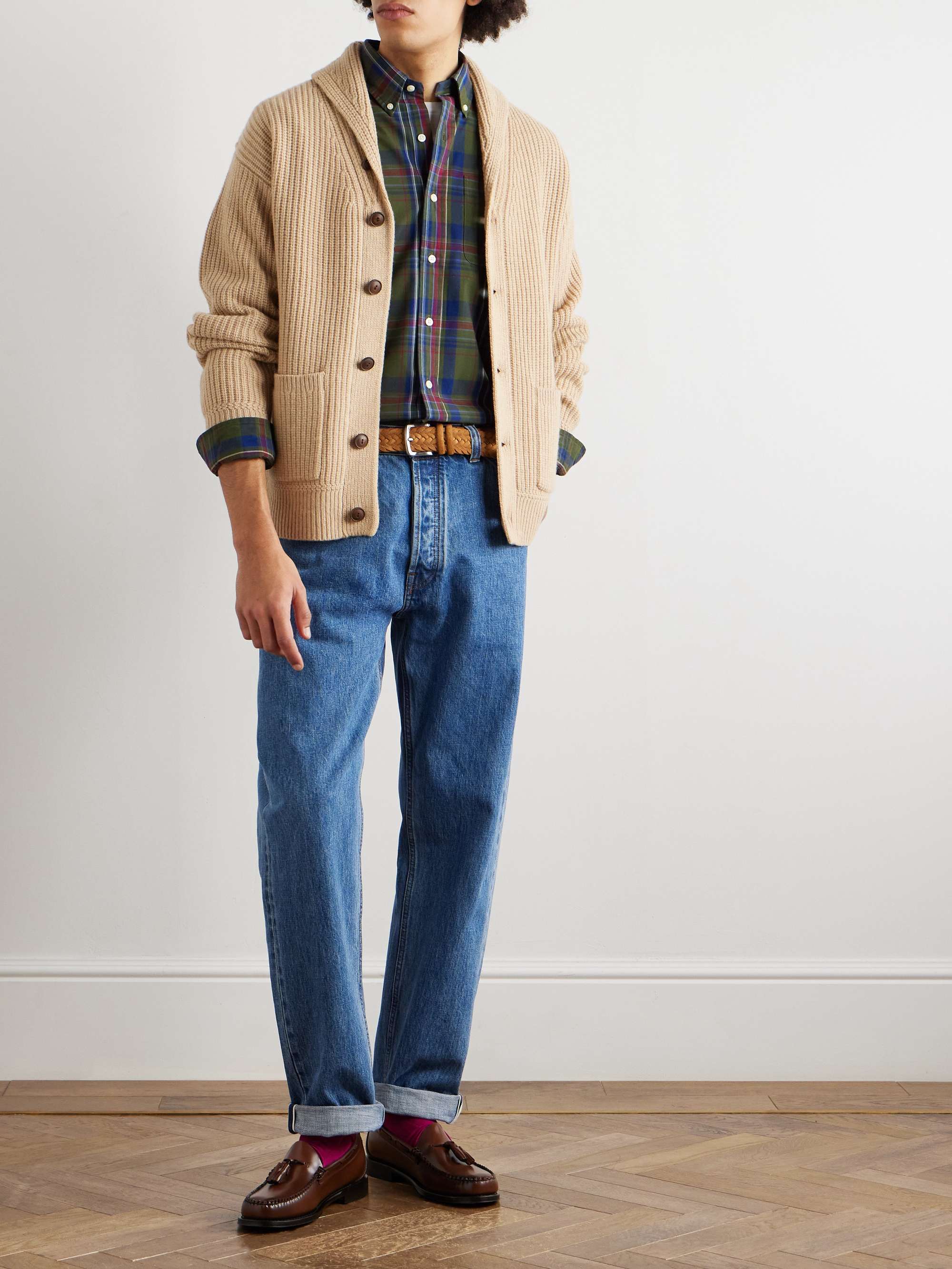 Button-Down Collar Checked Performance Woven Shirt view