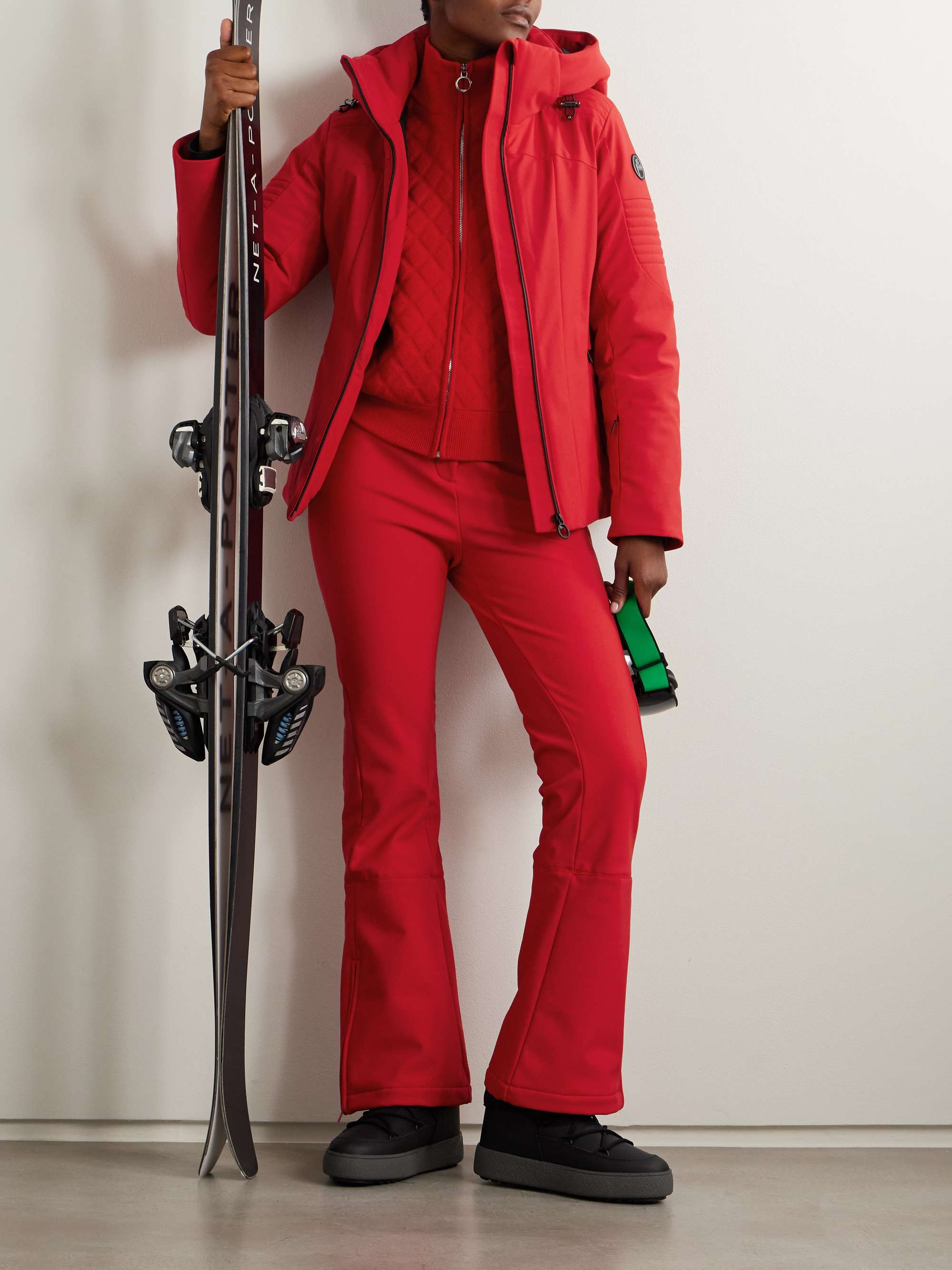 Katarina hooded paneled shell ski jacket view