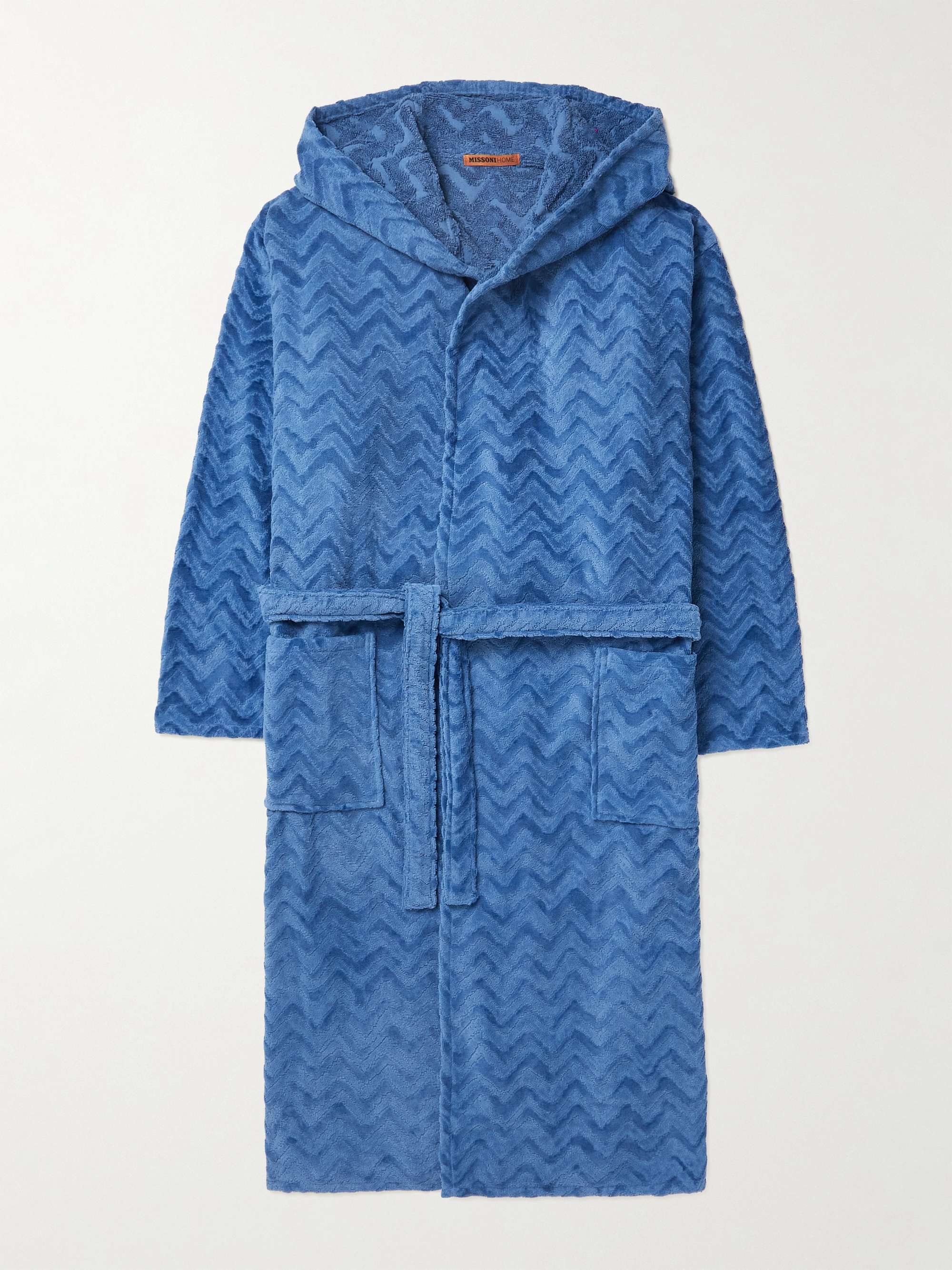 Rex Cotton-Terry Jacquard Hooded Robe view