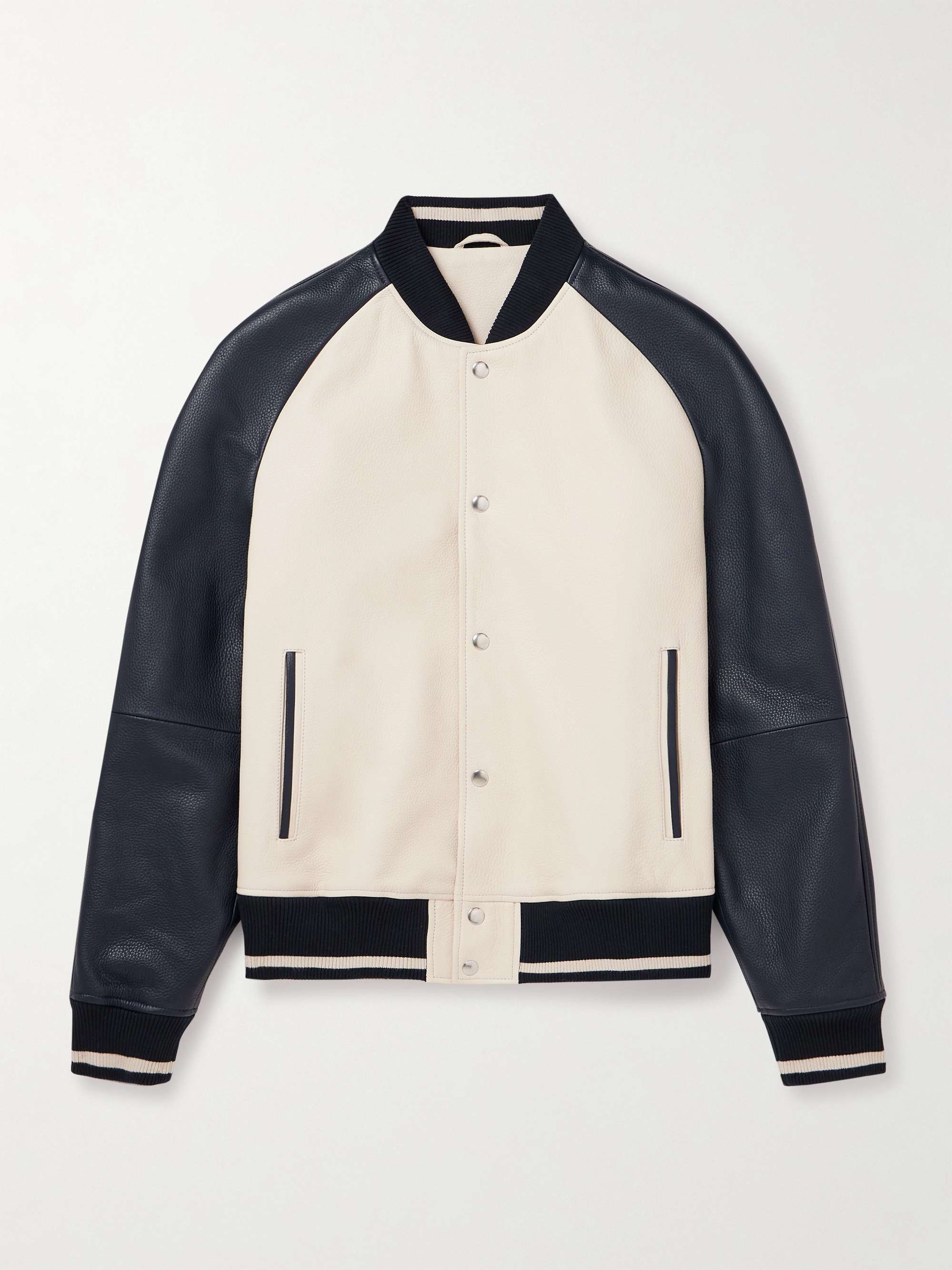 Full-Grain Leather Varsity Jacket view