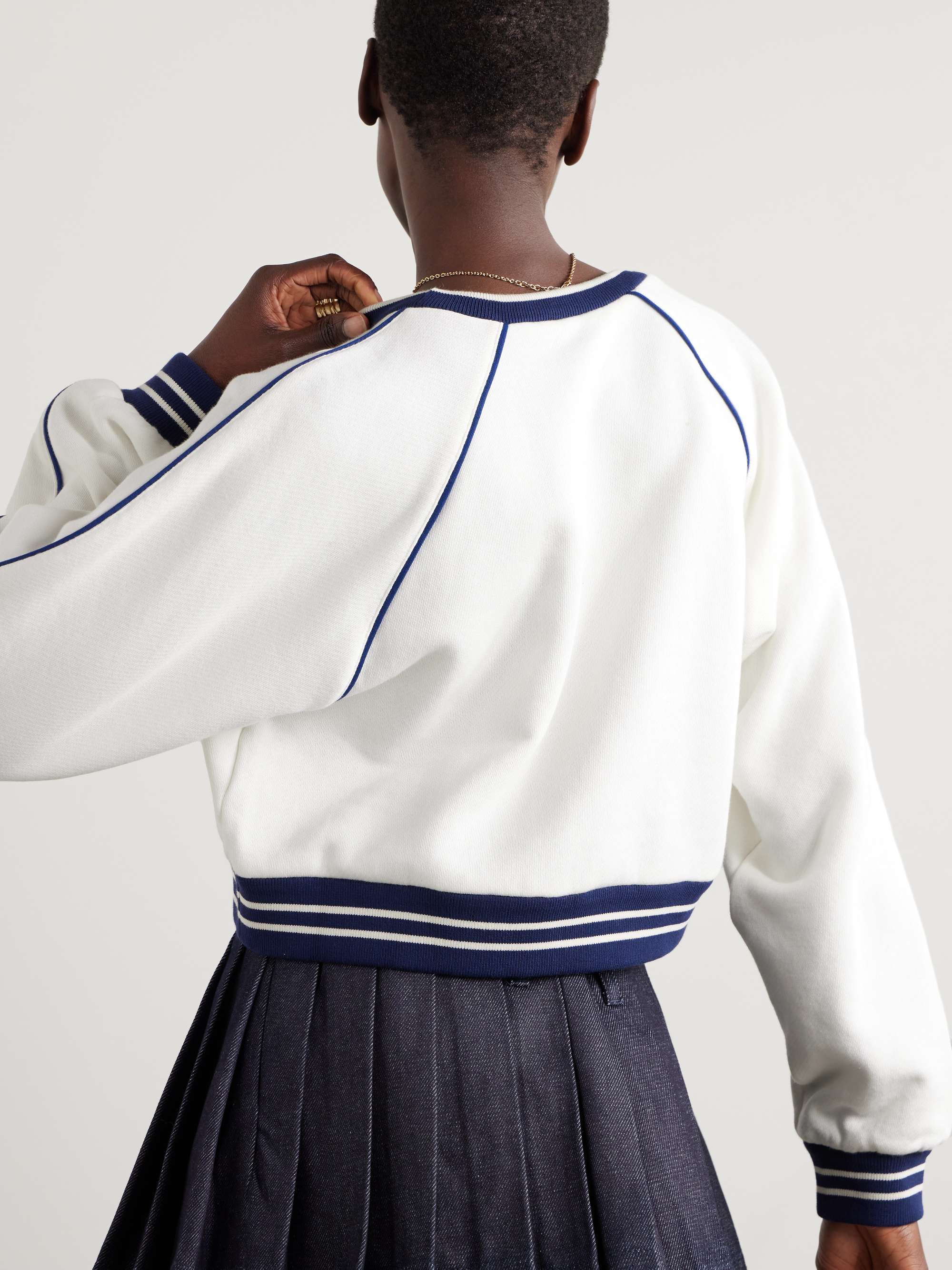 Embroidered striped cotton-jersey sweatshirt view