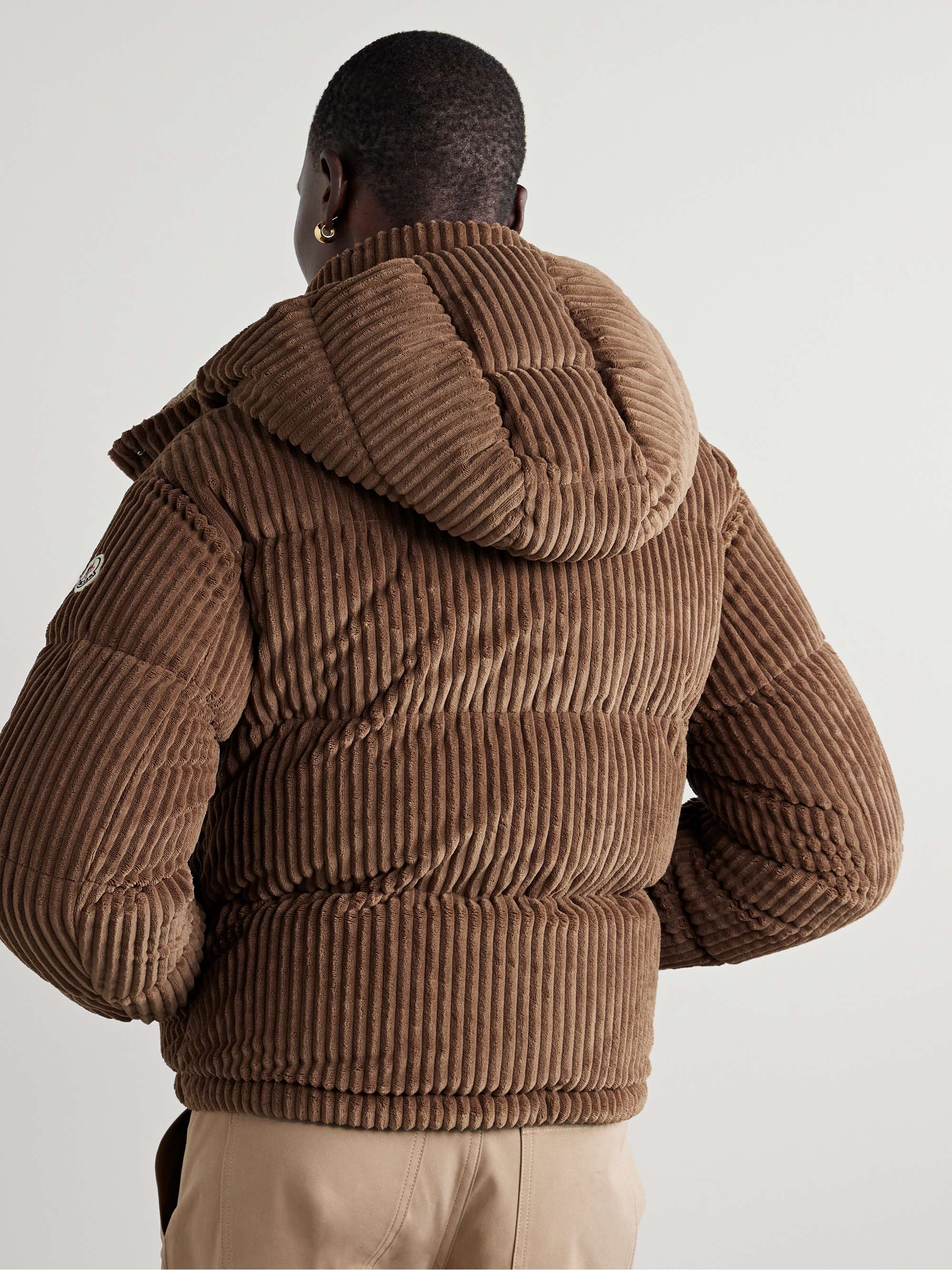 Daos hooded padded quilted corduroy down jacket view