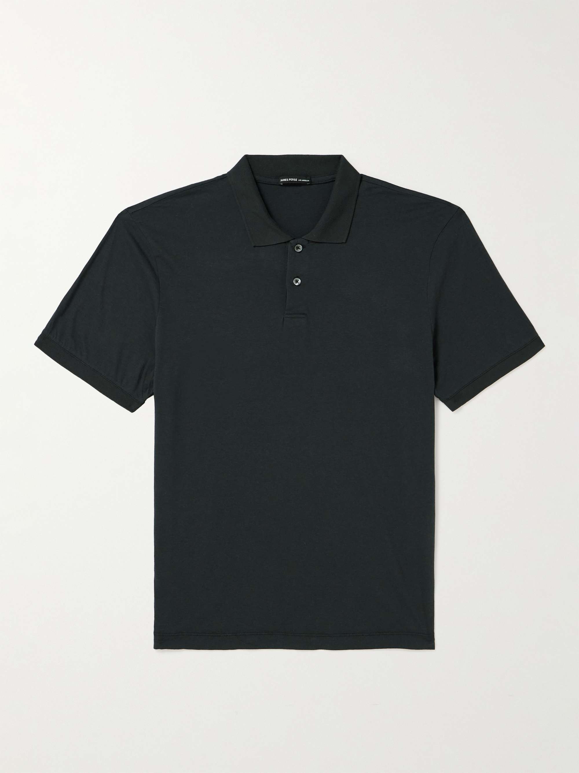 Luxe Lotus Cotton-Jersey Polo Shirt view