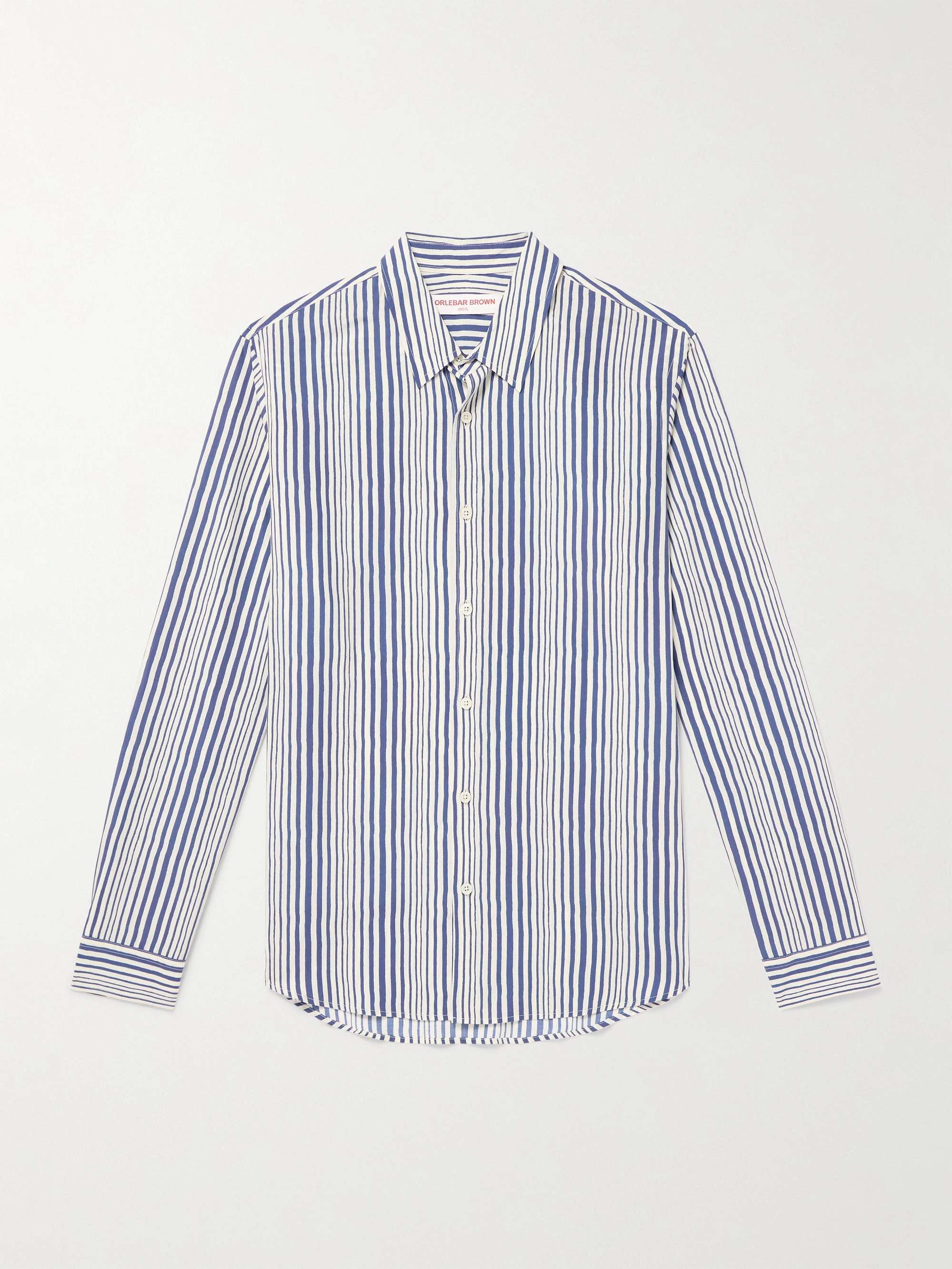 Giles Slim-Fit Striped Lyocell Shirt view