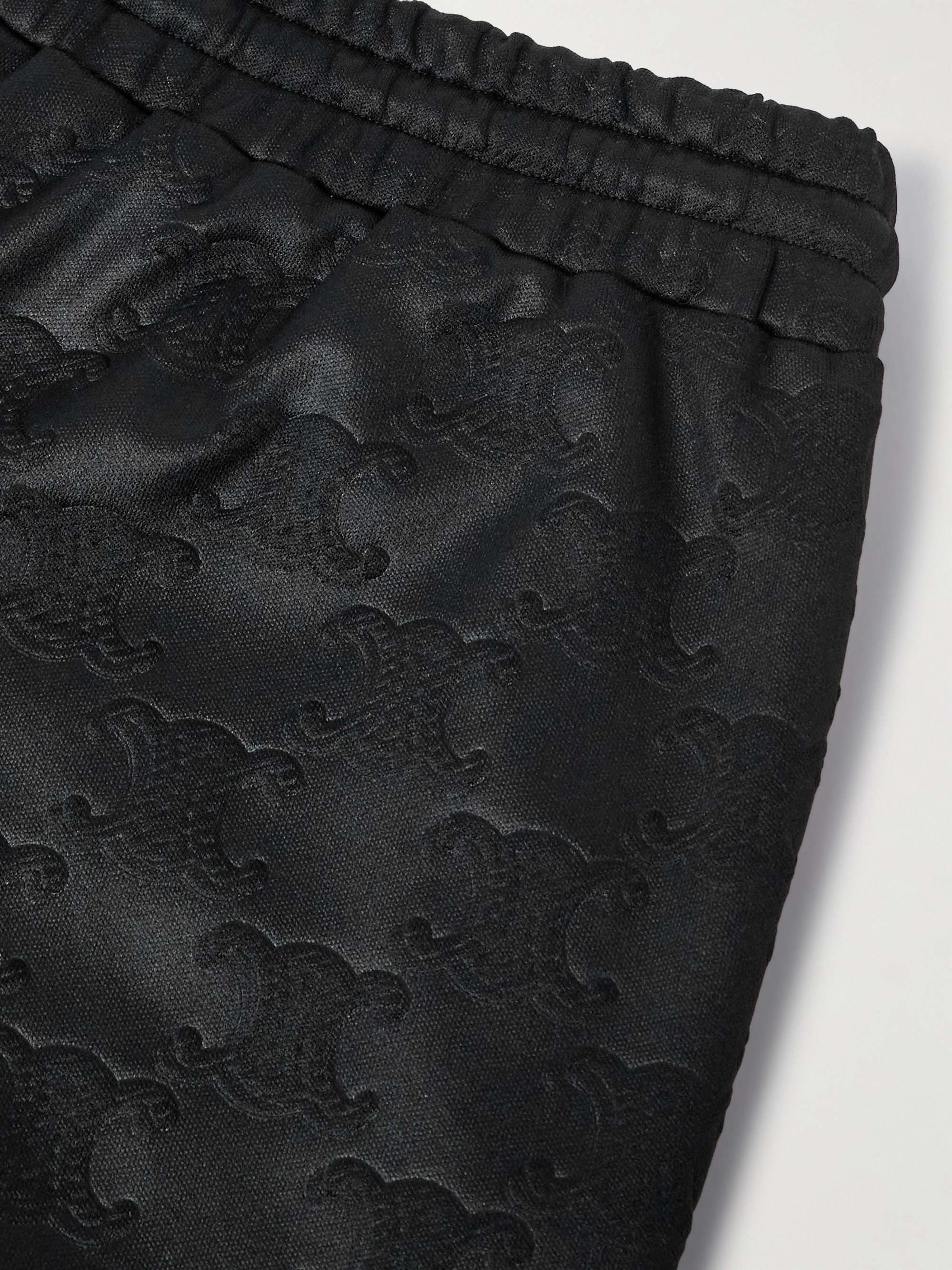 Straight-Leg Logo-Jacquard Tech-Jersey Track Pants view