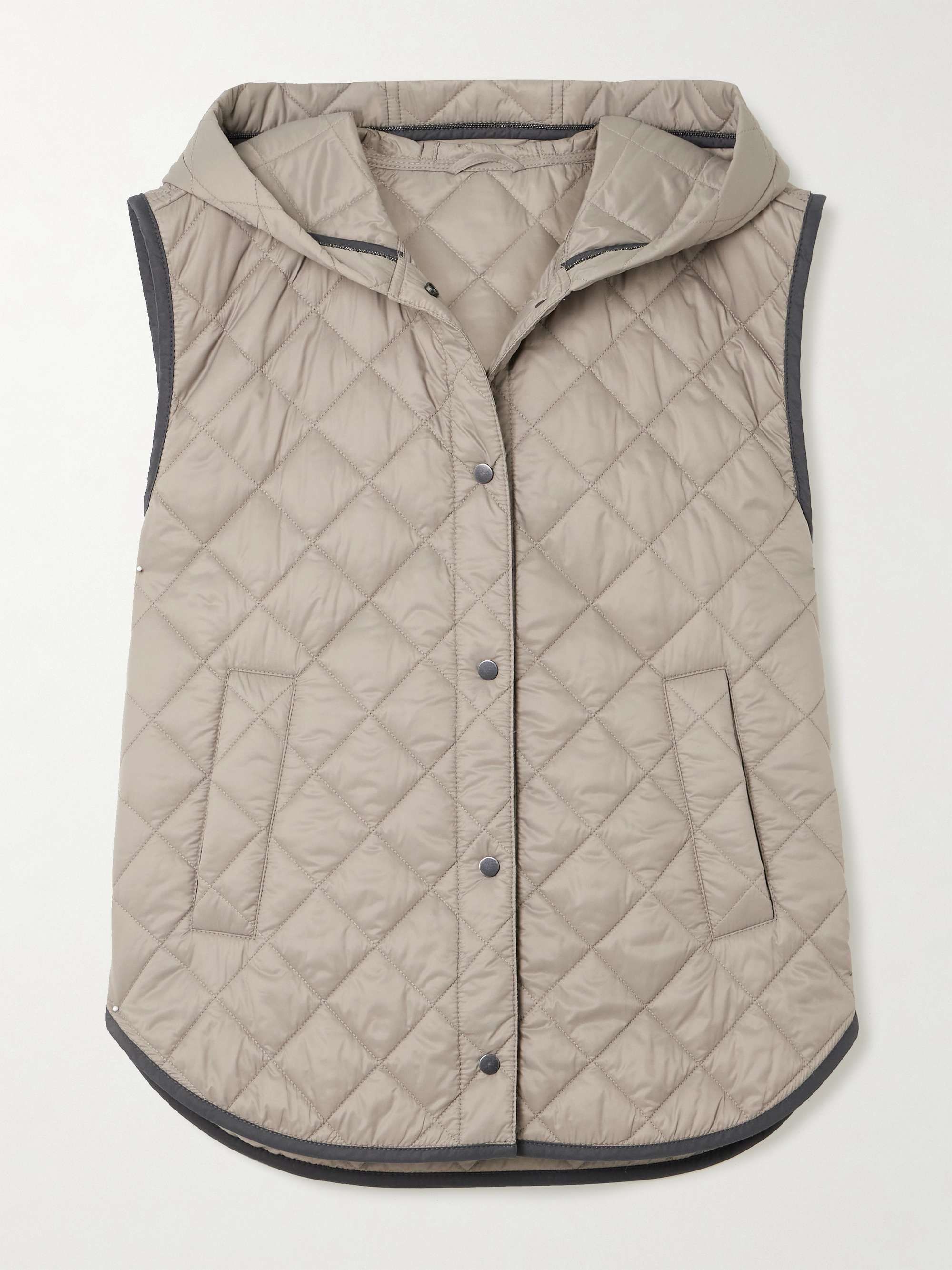 Hooded quilted shell vest view