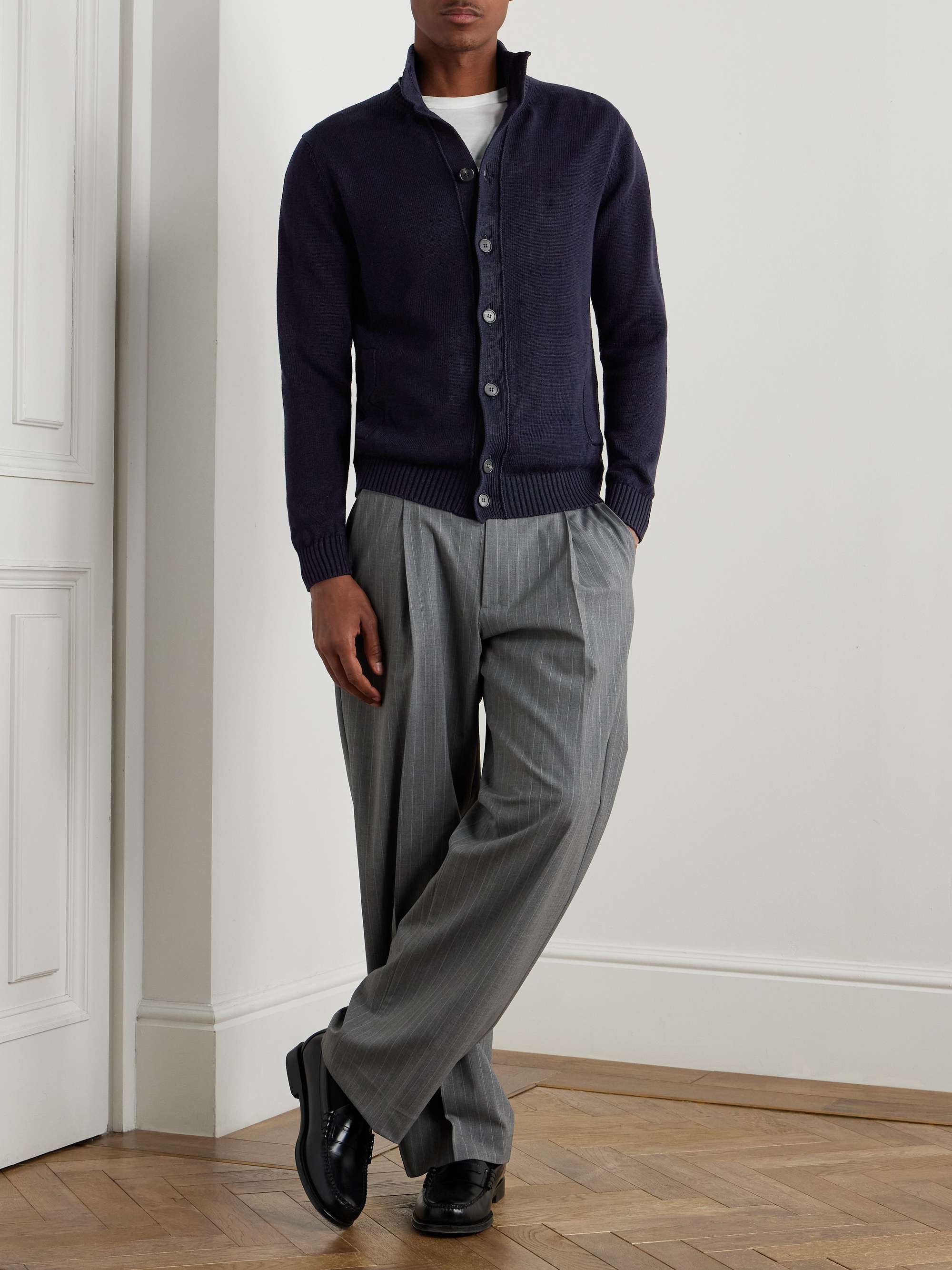 Zanone Linen and Cotton-Blend Cardigan view