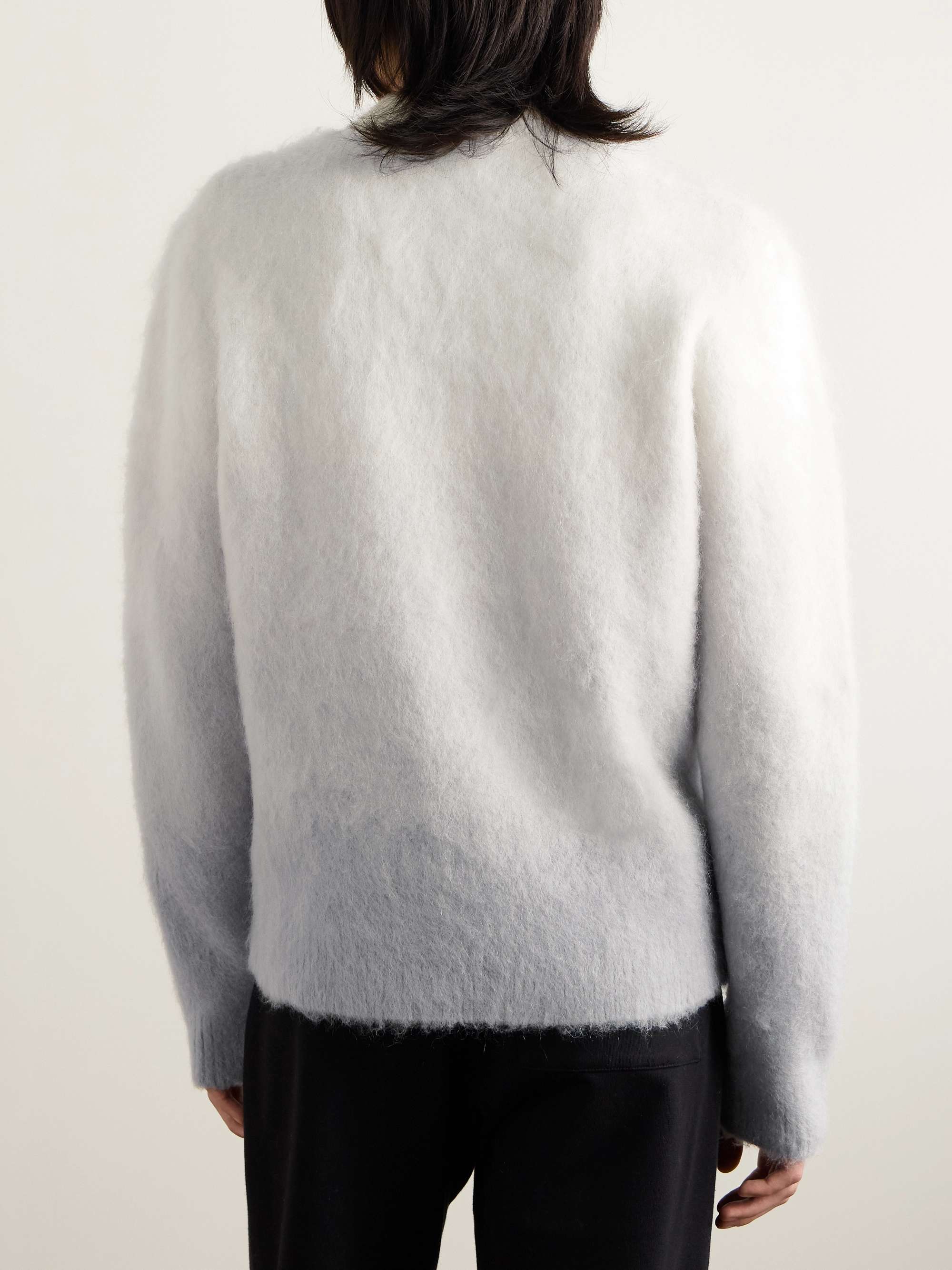 Logo-Appliquéd Dip-Dyed Brushed-Knit Sweater view