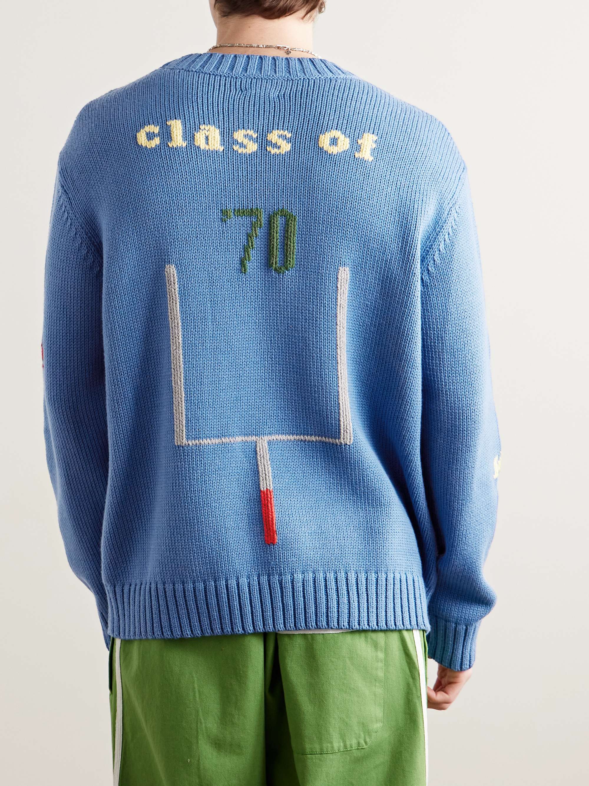 Spirit Intarsia-Knit Pima Cotton and Merino Wool-Blend Sweater view