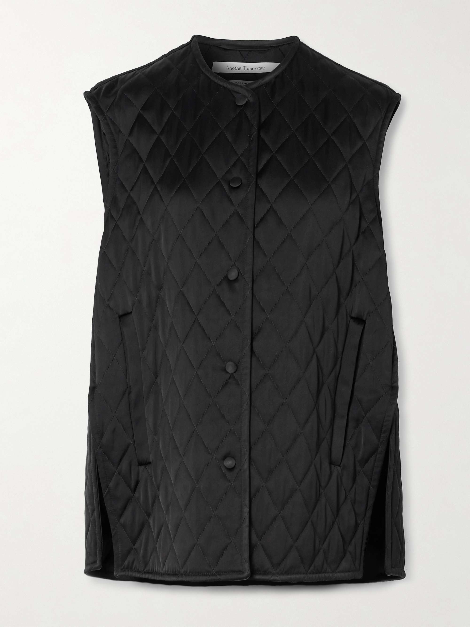 Quilted satin vest view