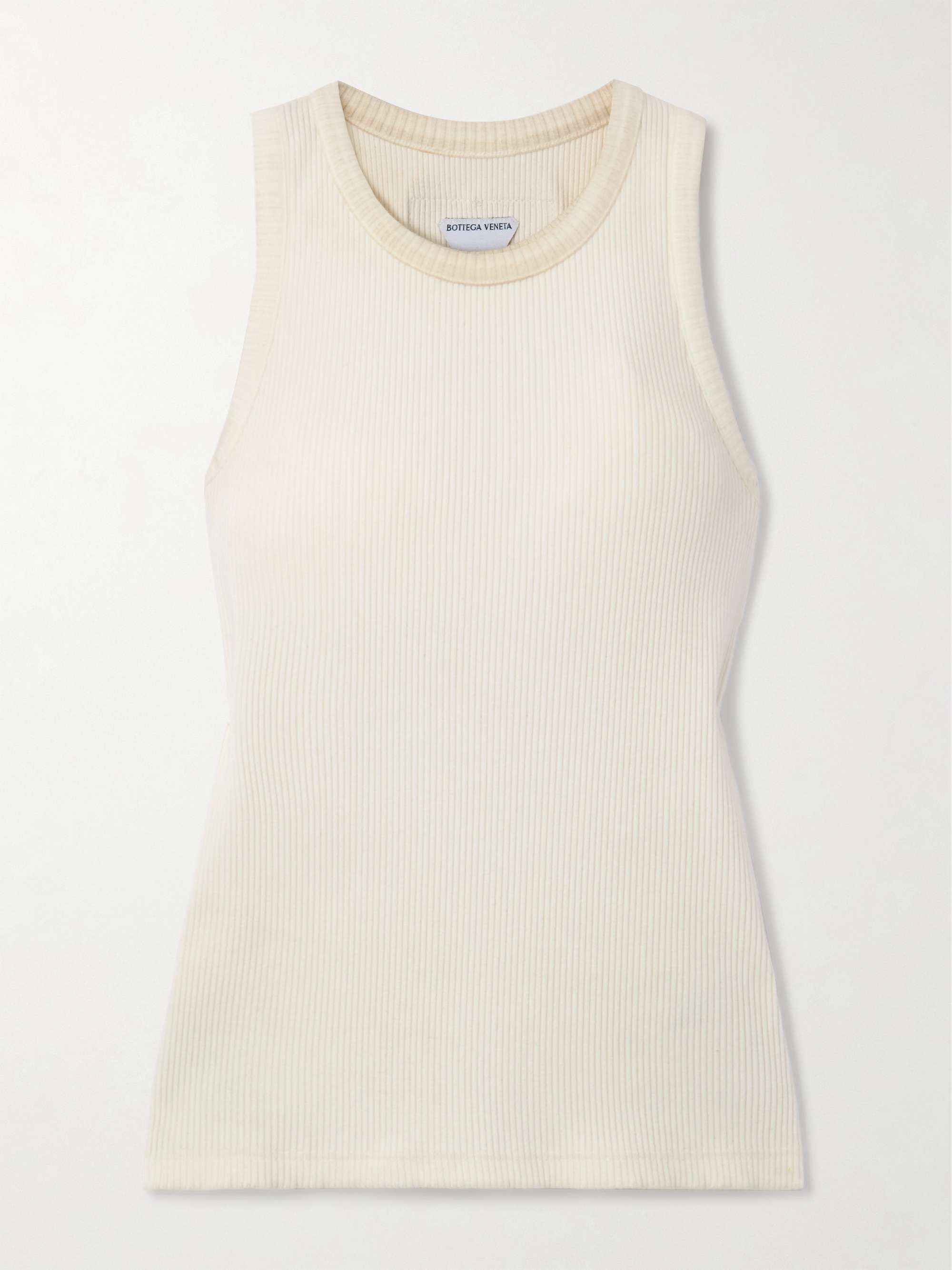 Appliquéd ribbed cotton-blend jersey tank view