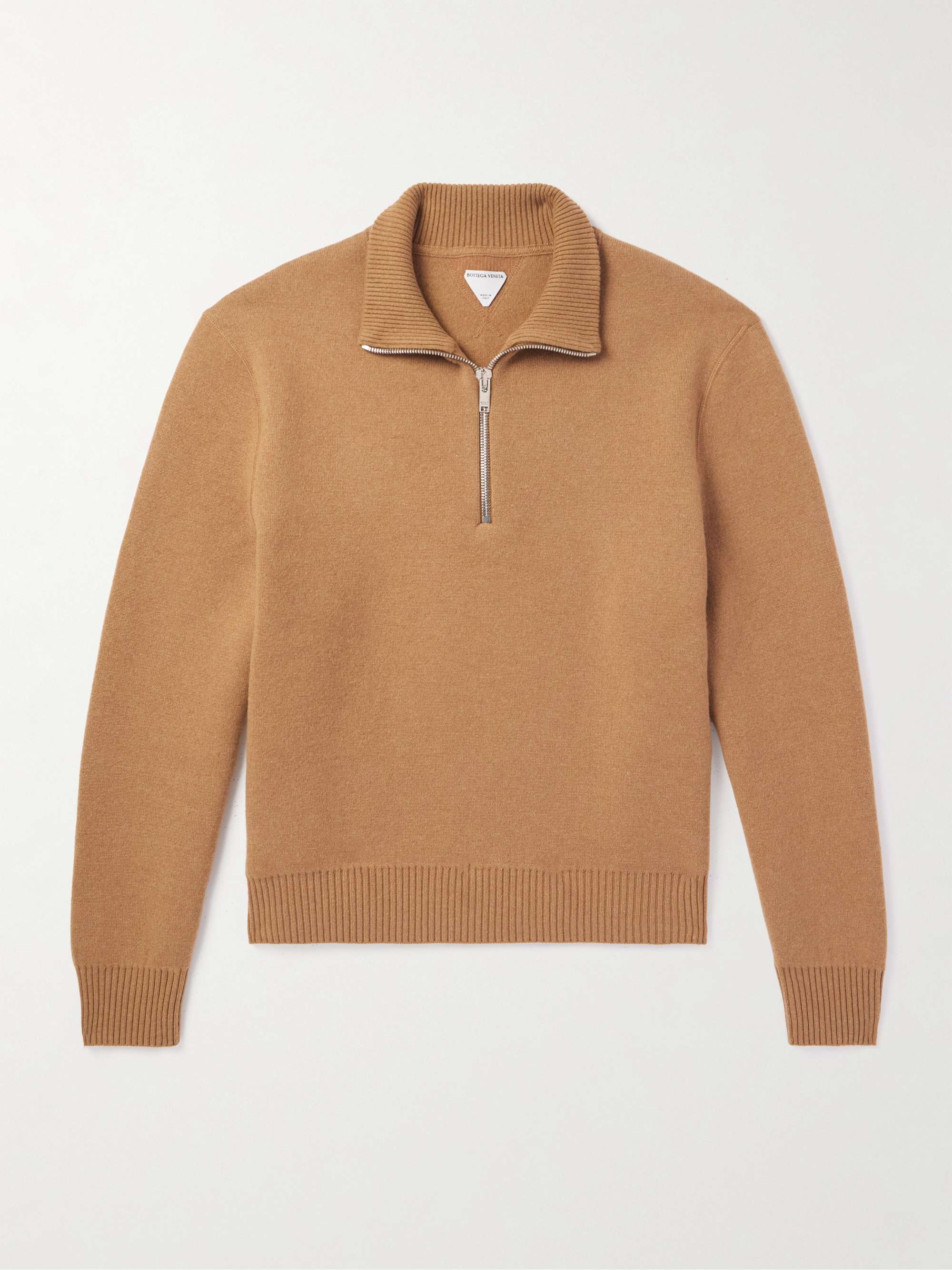 Ribbed Cashmere-Blend Half-Zip Sweater view