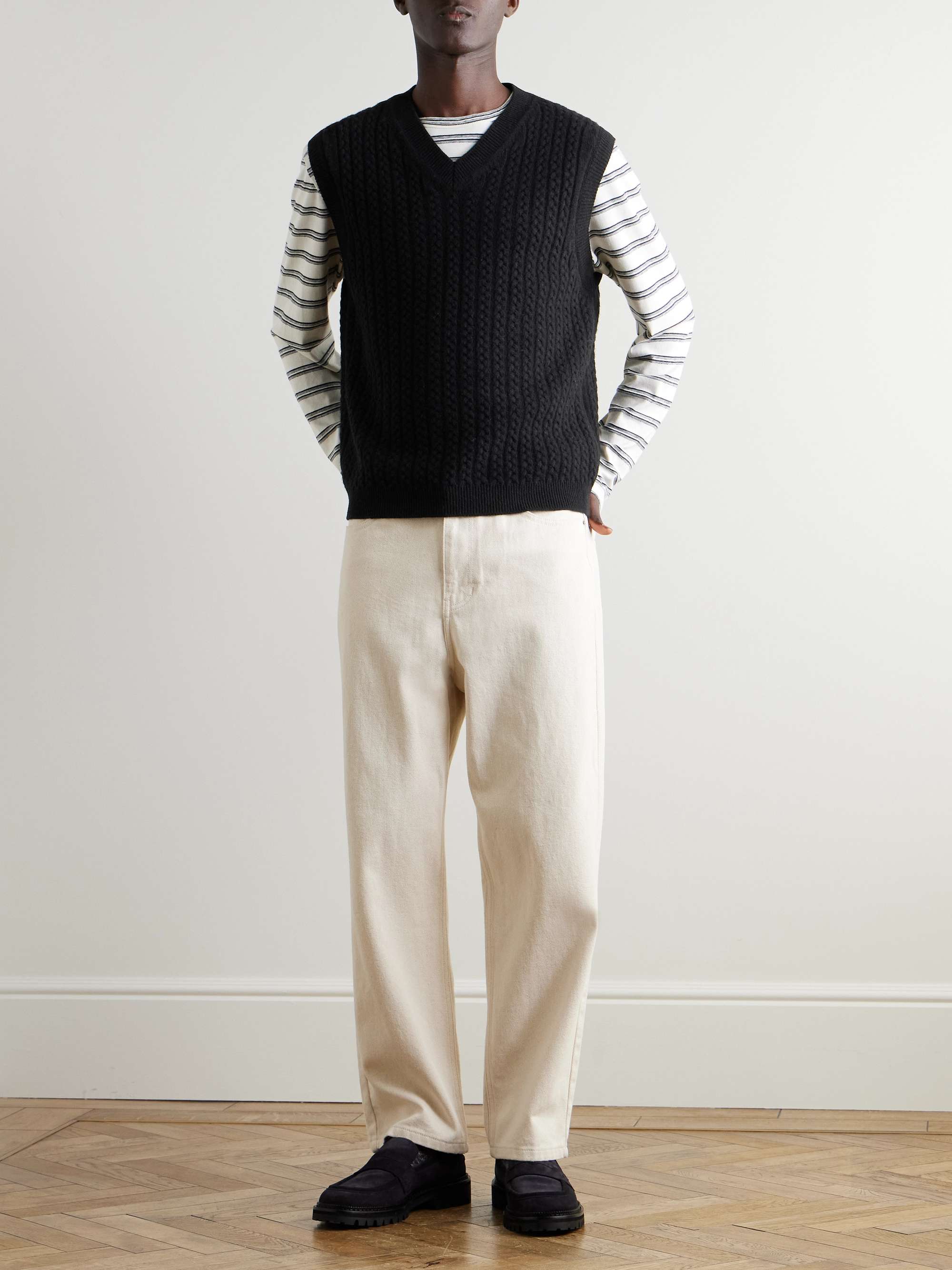 Cable-Knit Wool Sweater Vest view