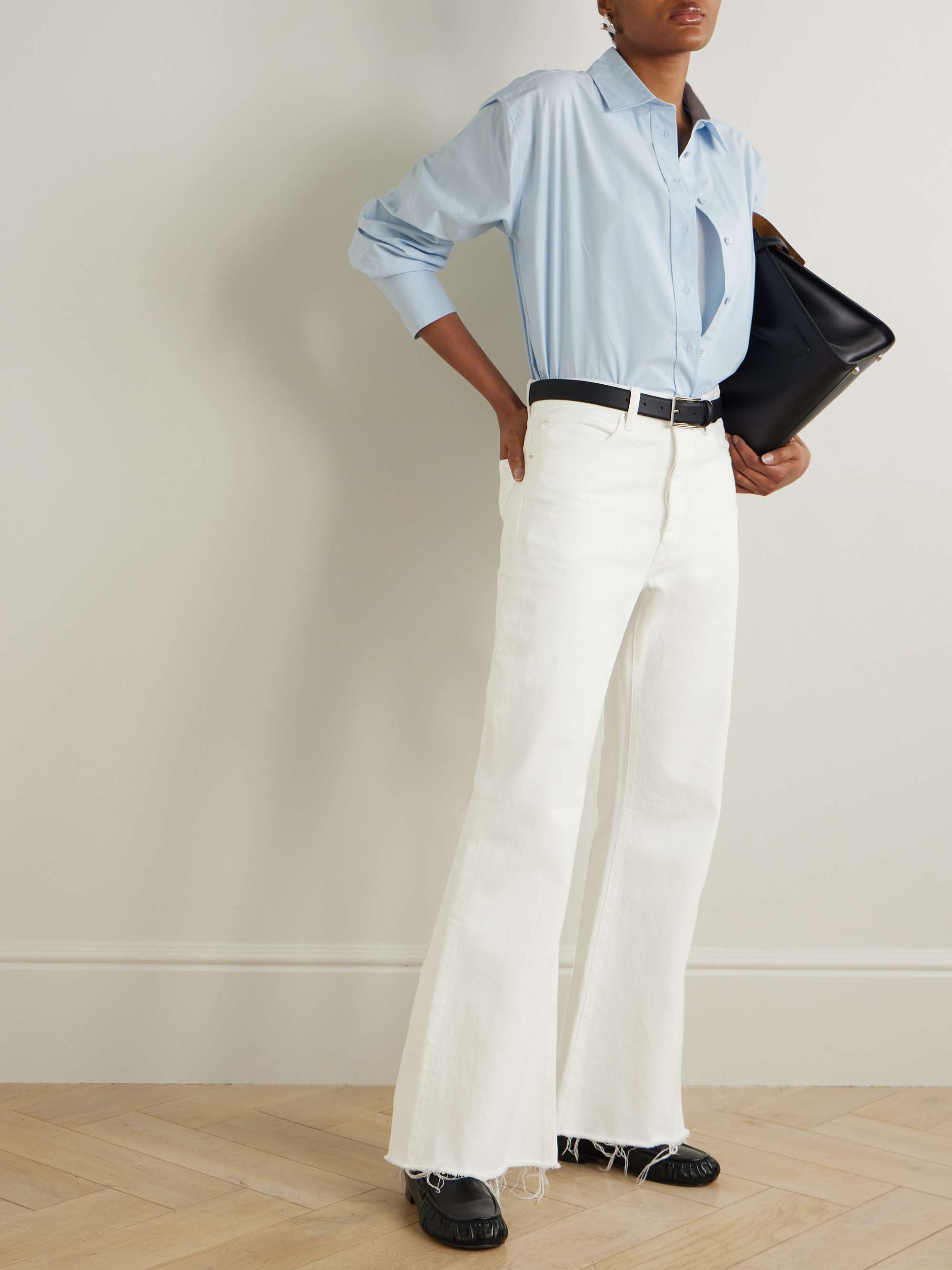 The Lax distressed mid-rise flared jeans view