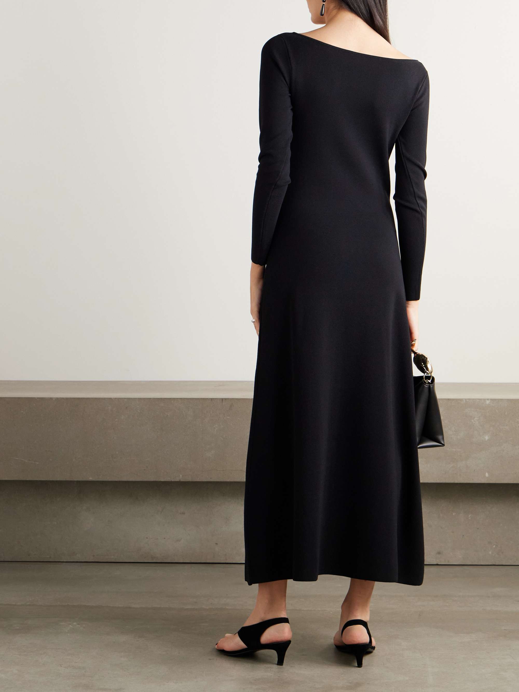 Off-the-shoulder ribbed-knit maxi dress view