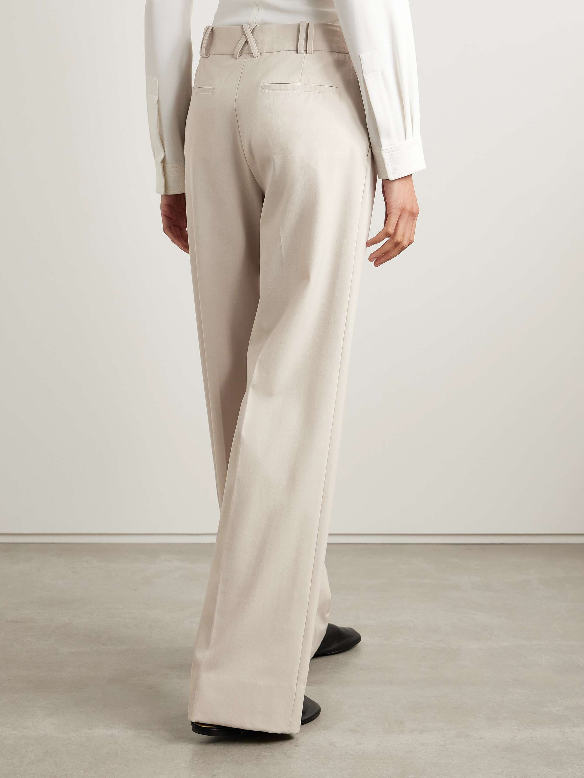 Savannah pleated wool-gabardine wide-leg pants view