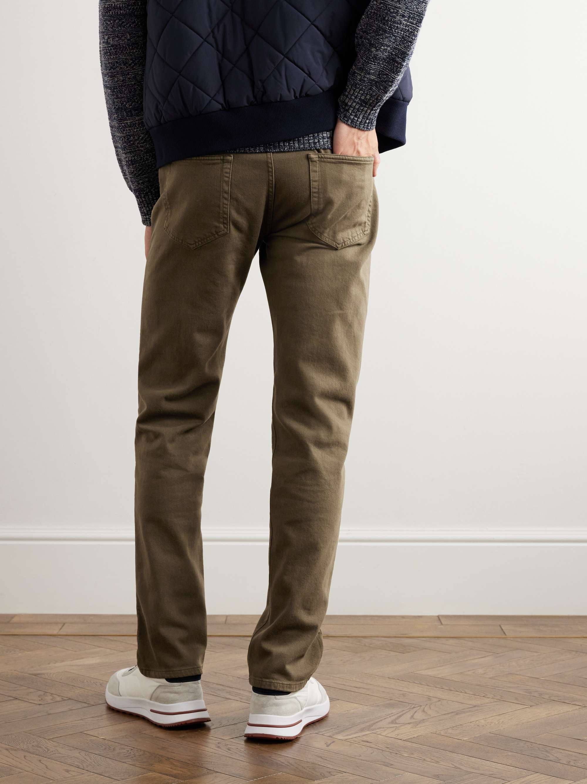 Quarona Slim-Fit Stretch-Cotton Twill Trousers view