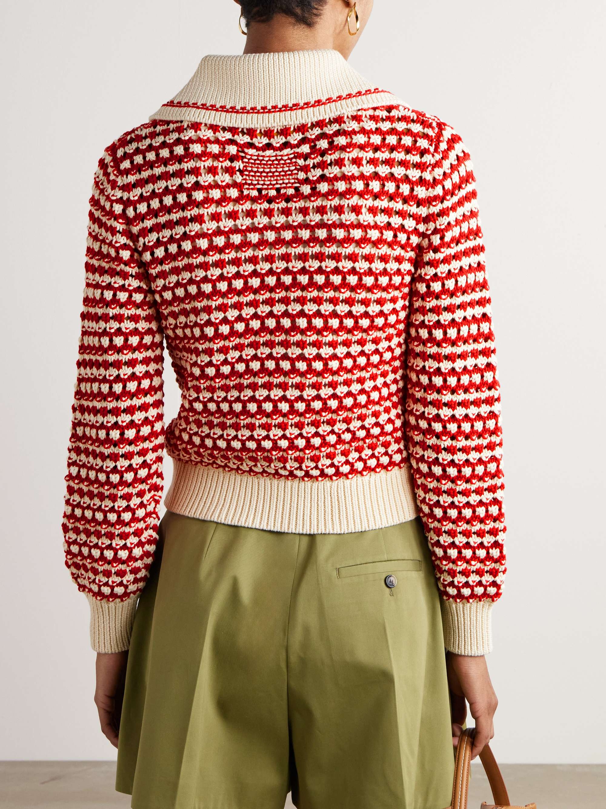 Kirby open-knit cotton-blend zip-up cardigan view