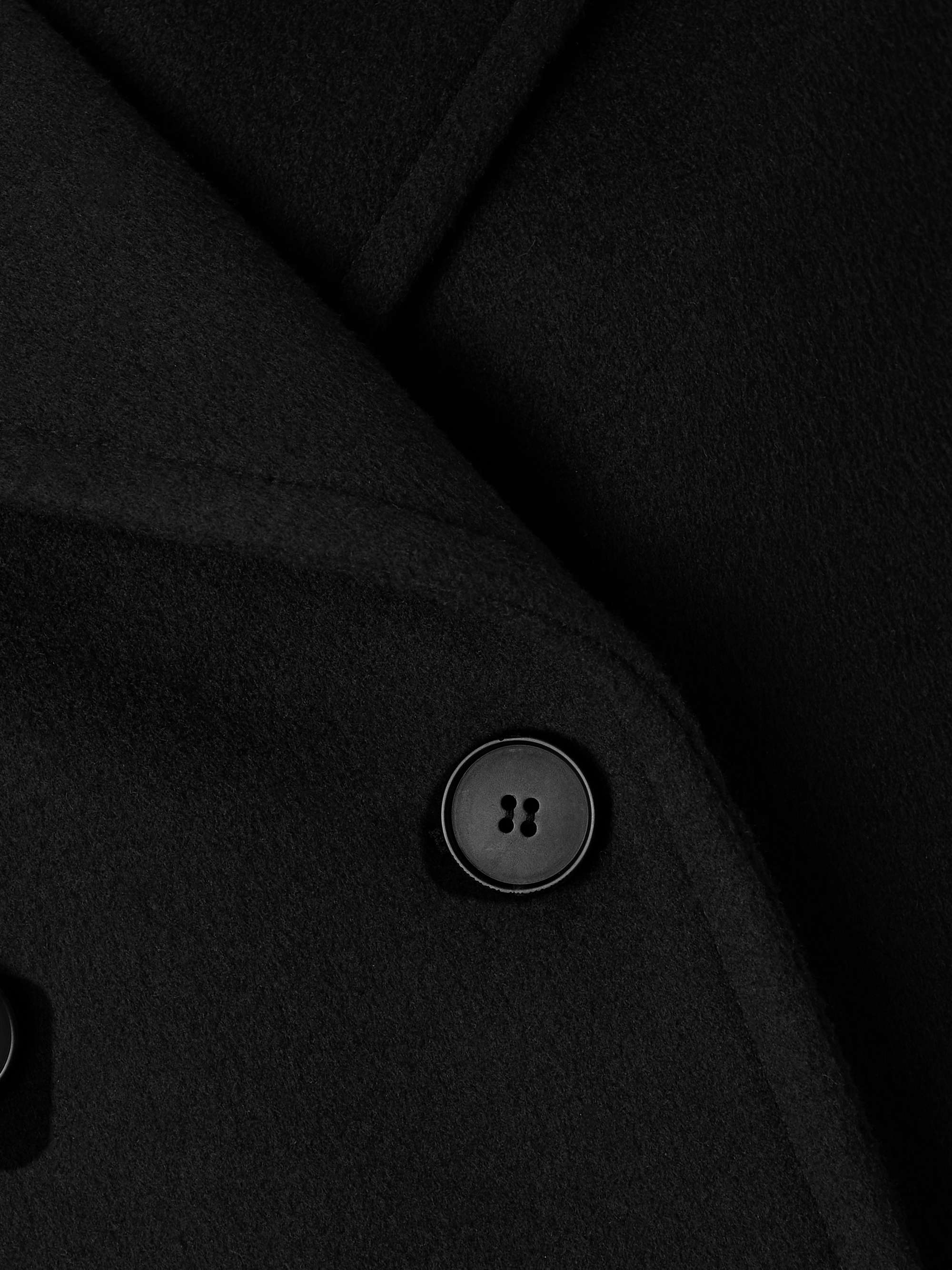 Double-breasted embellished wool and cashmere-blend felt coat view