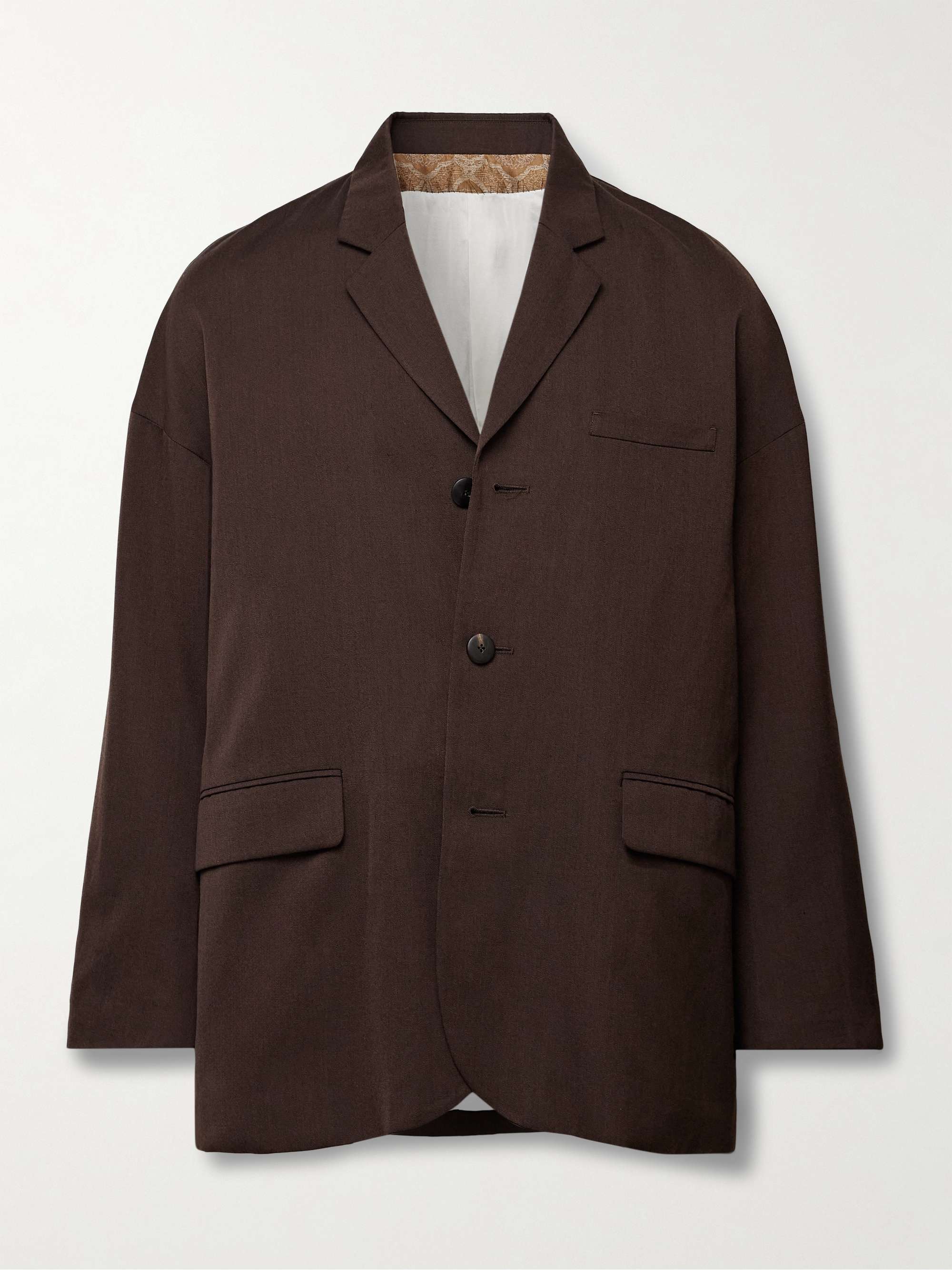 Hammons Unstructured Wool and Linen-Blend Twill Blazer view