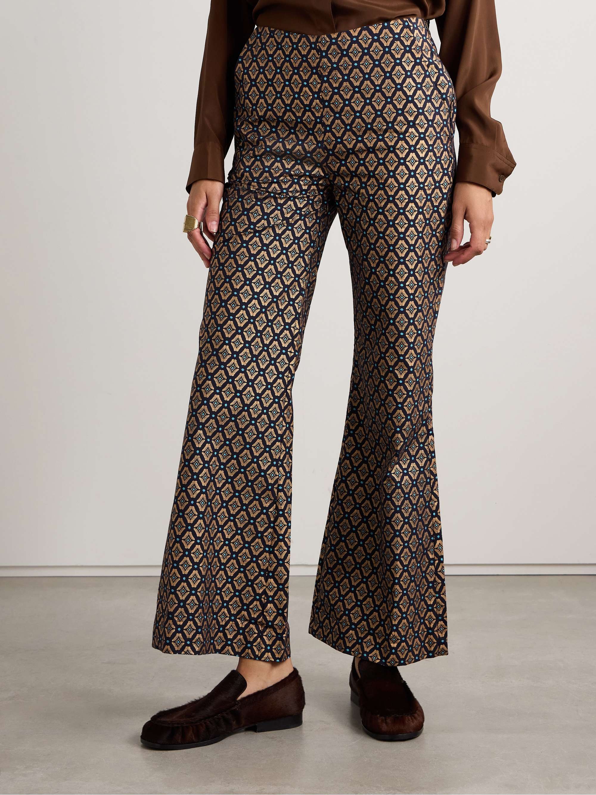 Charlie metallic printed cotton flared pants view
