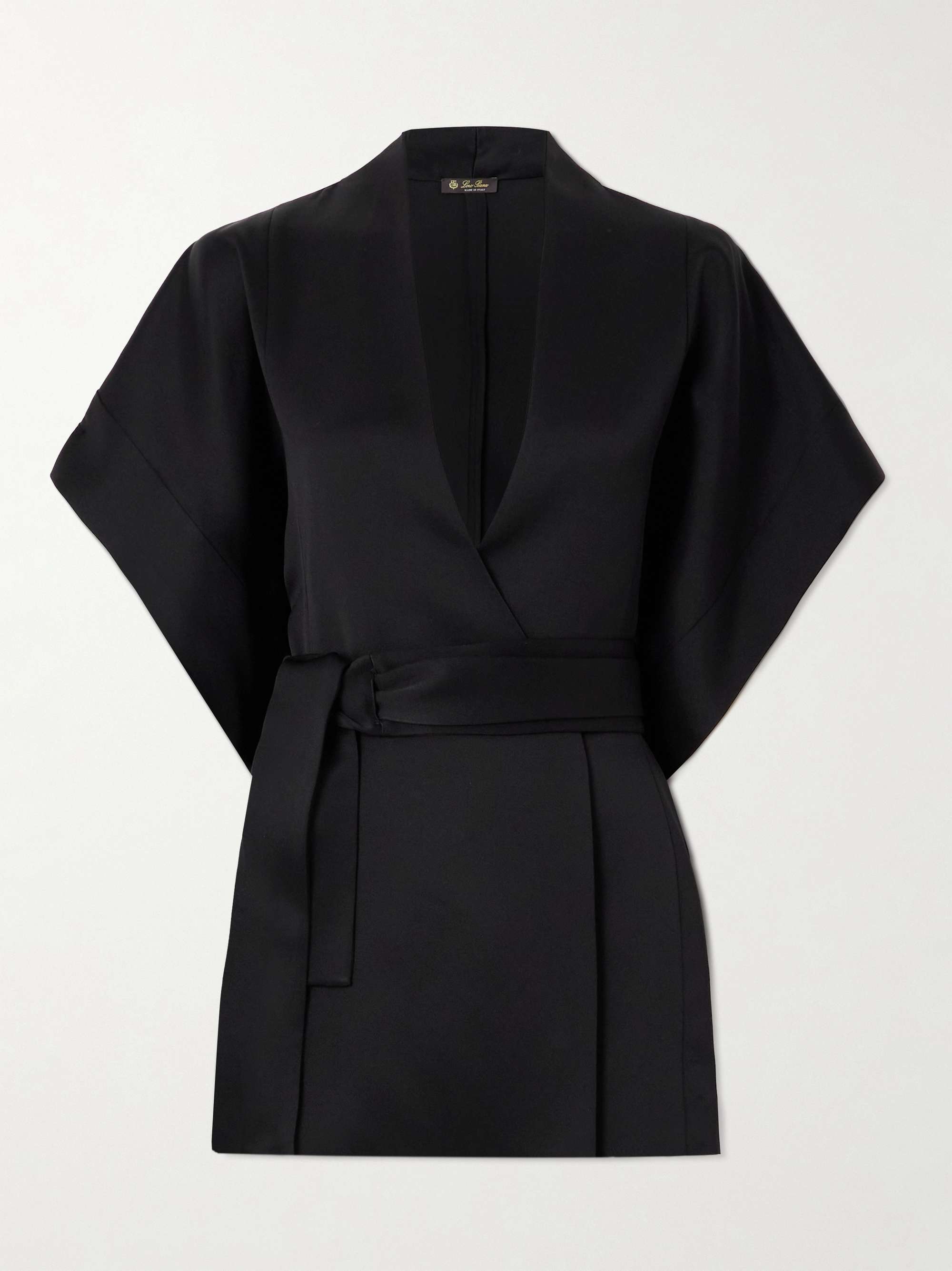 Martha silk-satin wrap blouse view