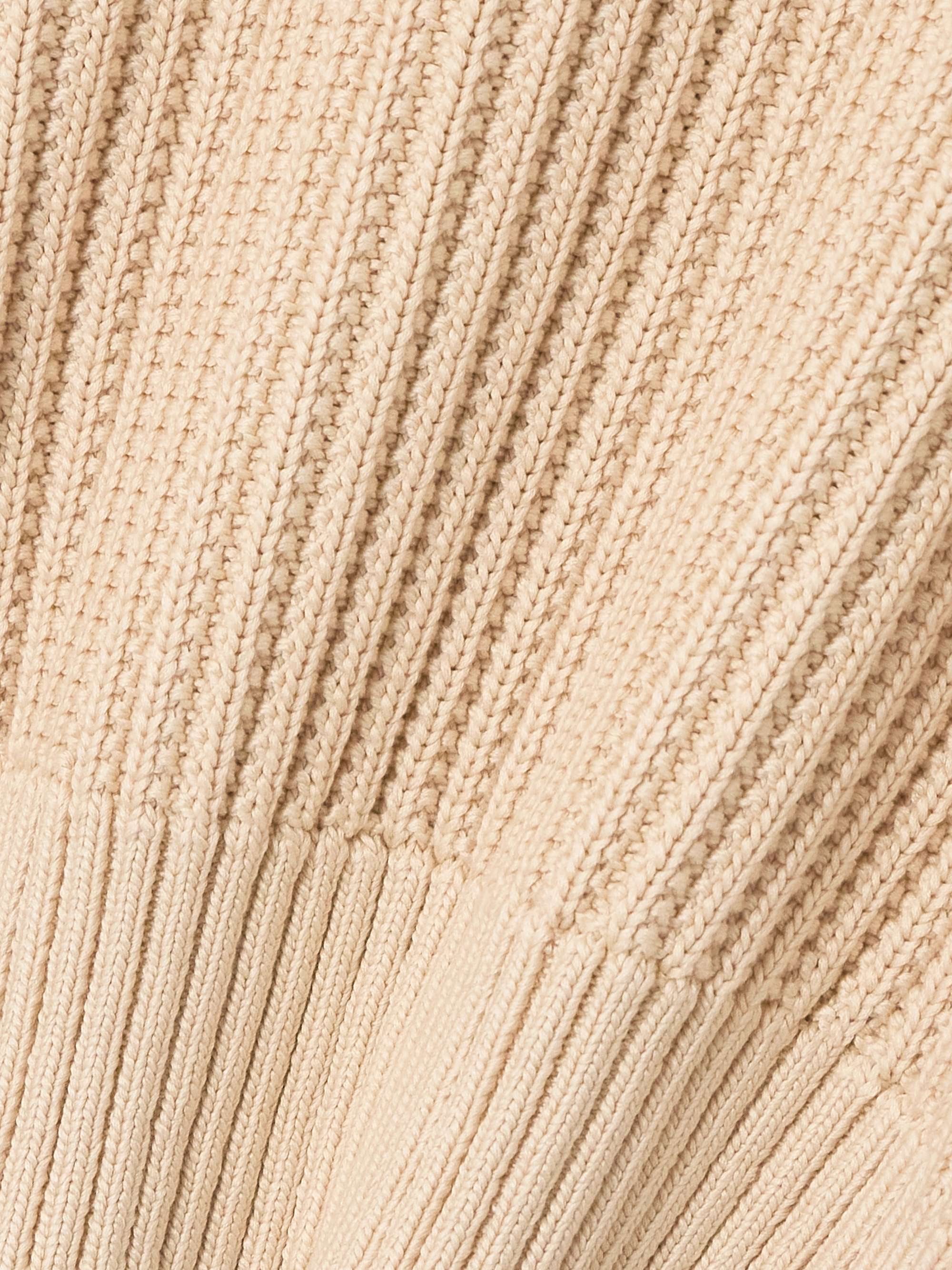 Ribbed-knit silk and cotton-blend sweater view