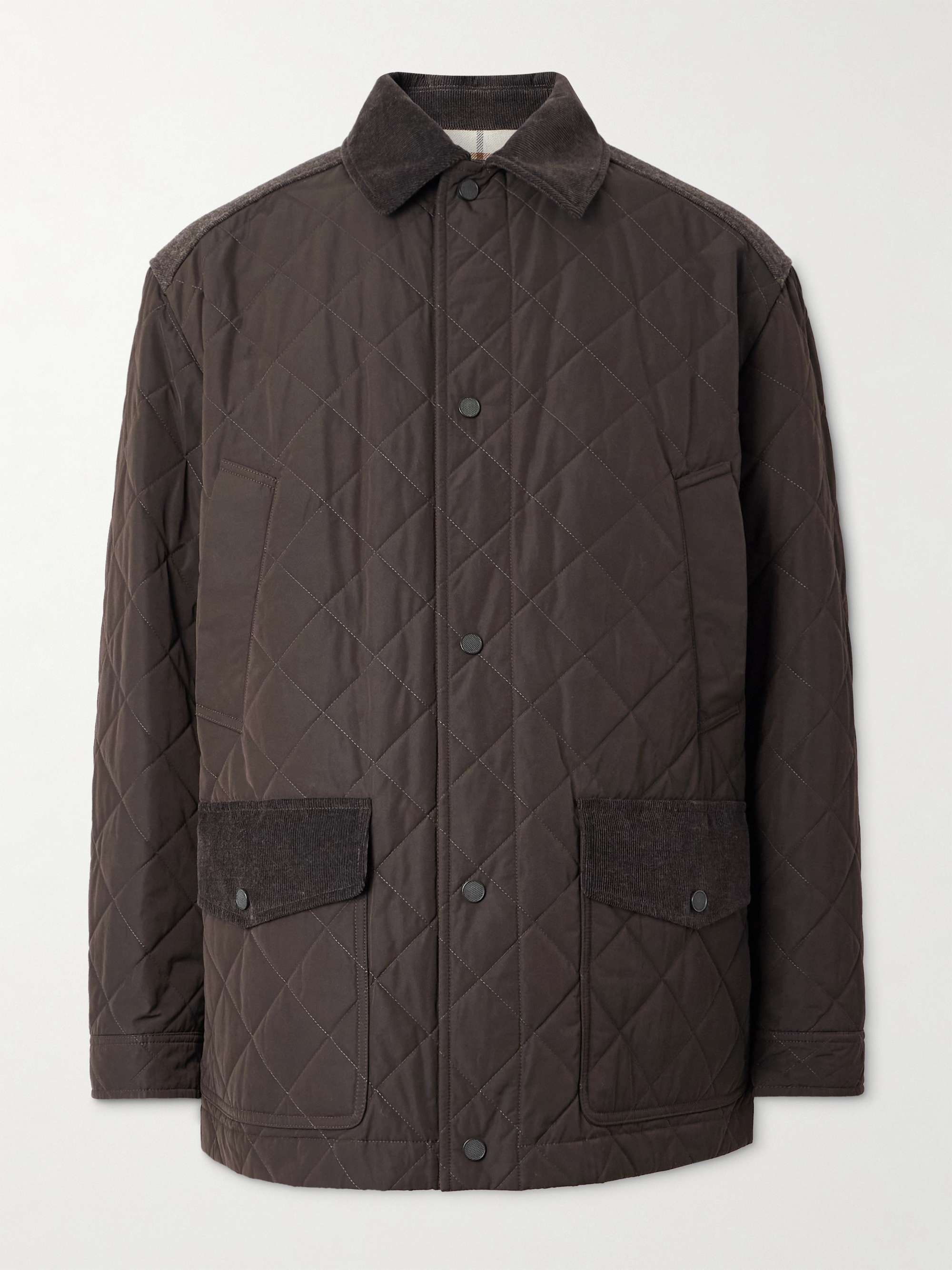 Winchester Corduroy and Knit-Trimmed Quilted Padded Shell Jacket view