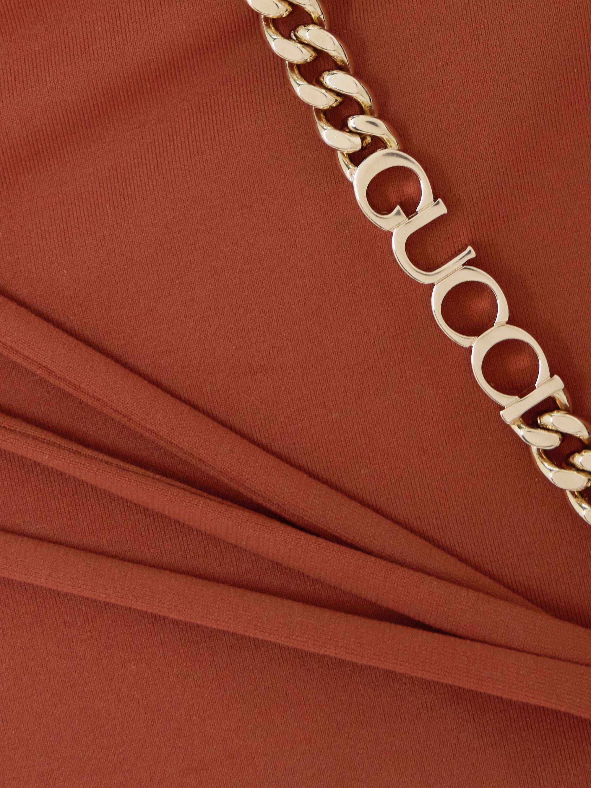 One-shoulder chain-embellished swimsuit view
