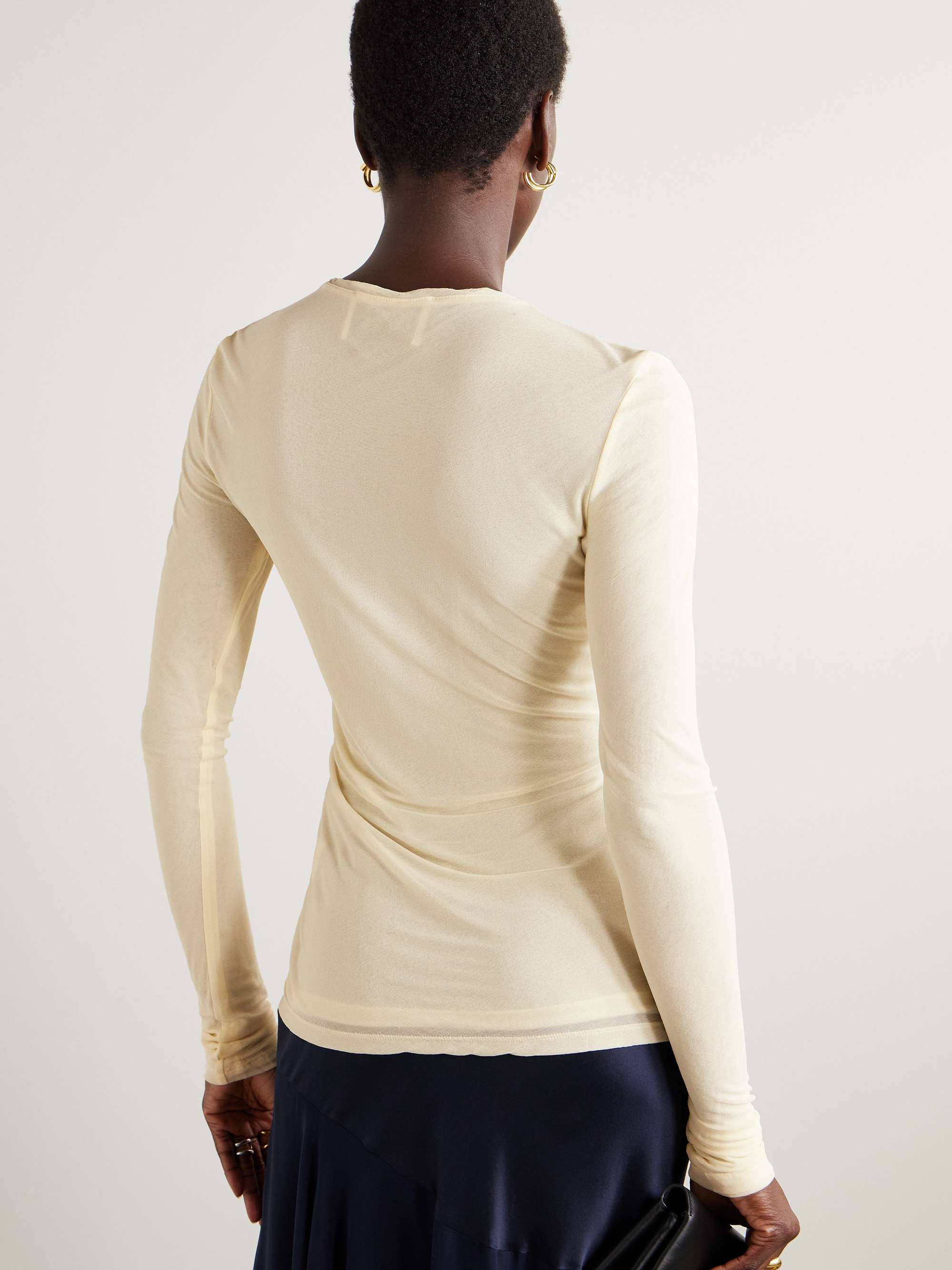 Rosalie gathered jersey top view