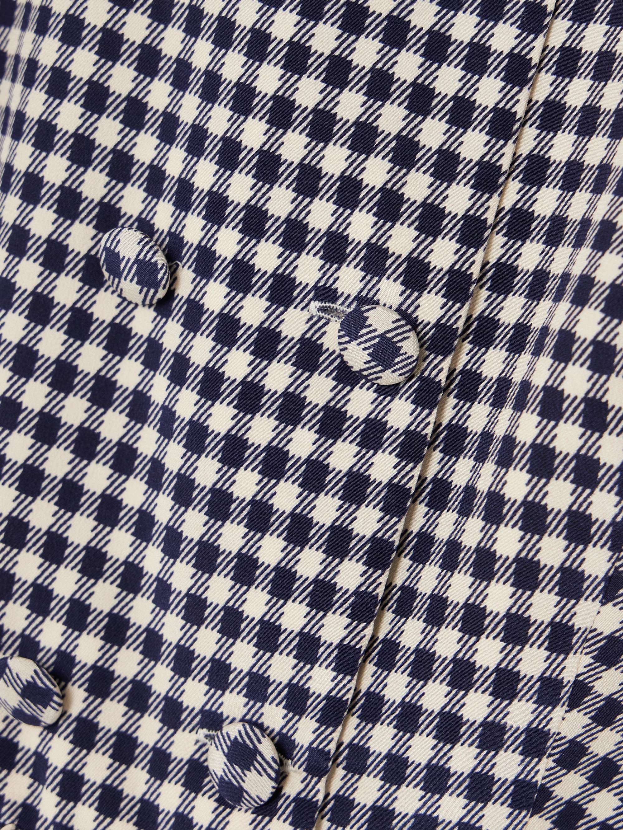 Lace-trimmed gingham silk-crepe mini dress view
