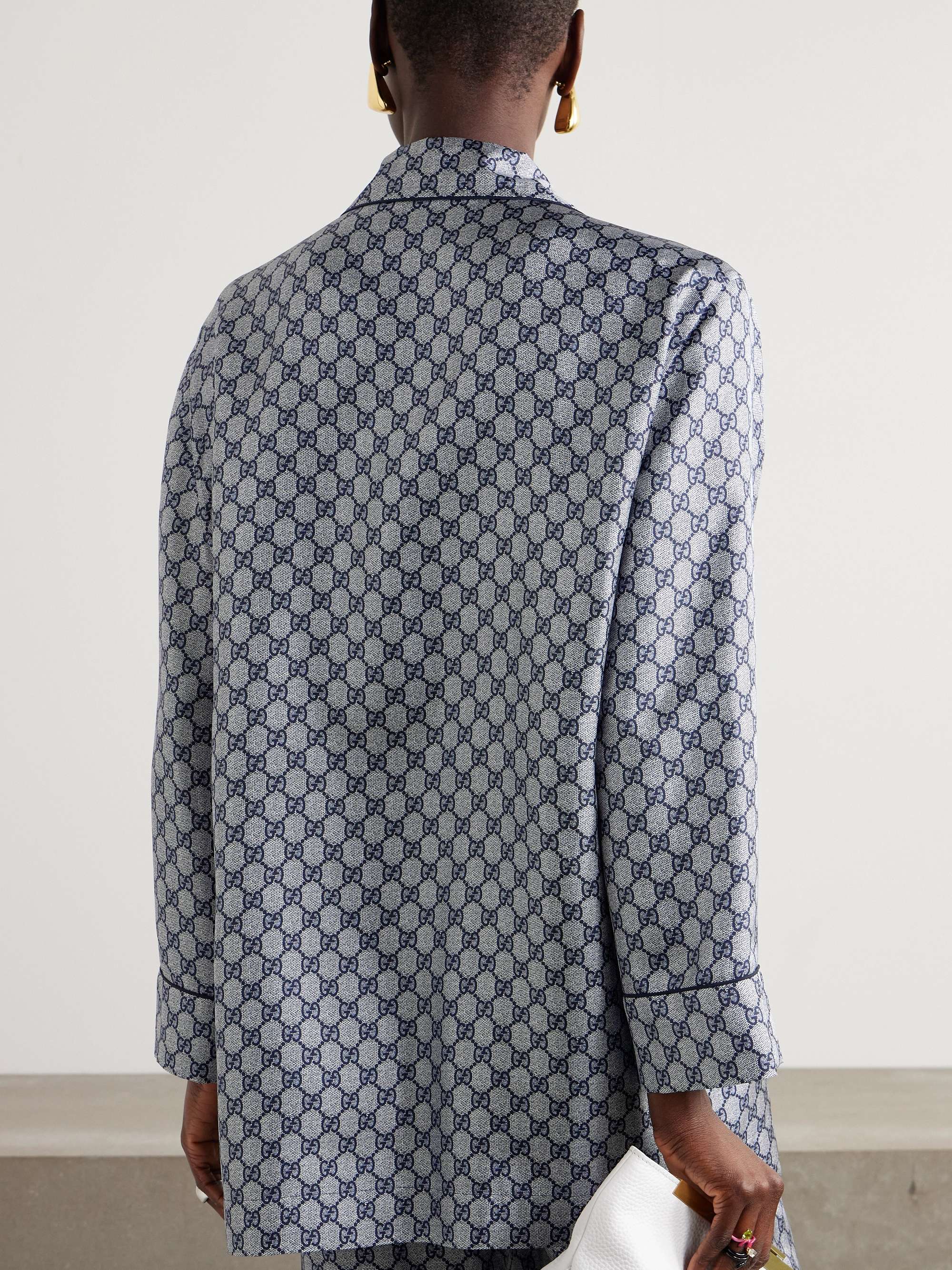 GG Supreme printed silk-twill pajama shirt view
