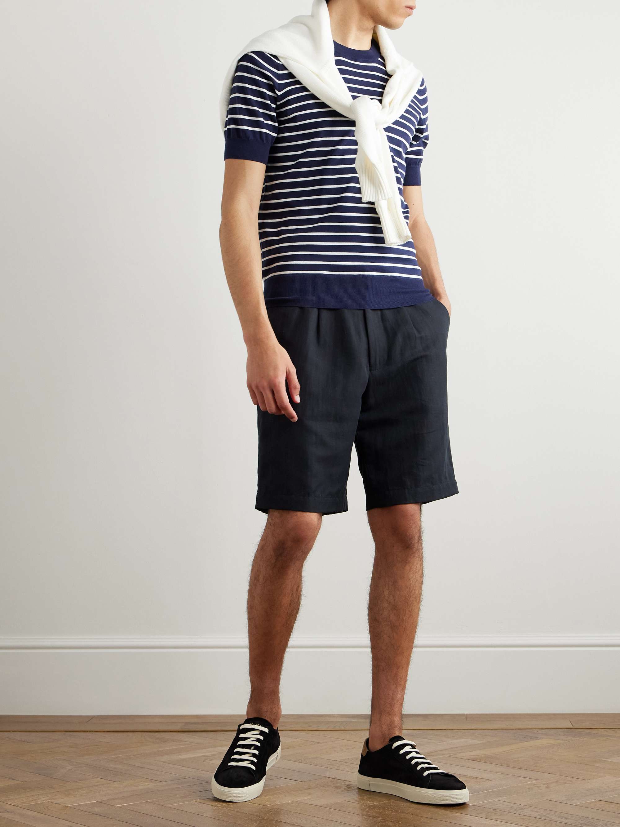 Slim-Fit Striped Cotton T-Shirt view