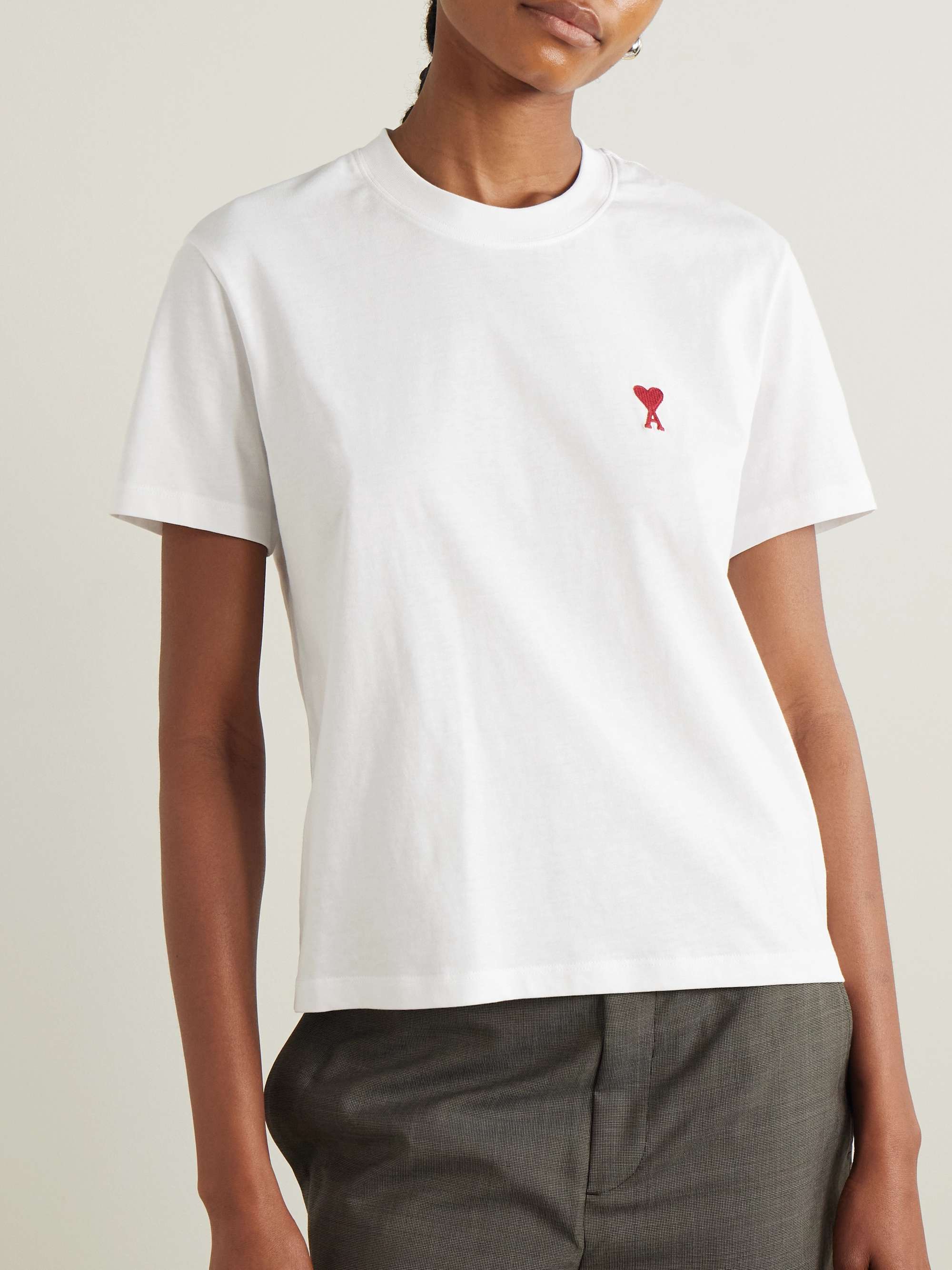 De Cœur embroidered organic cotton-jersey T-shirt view