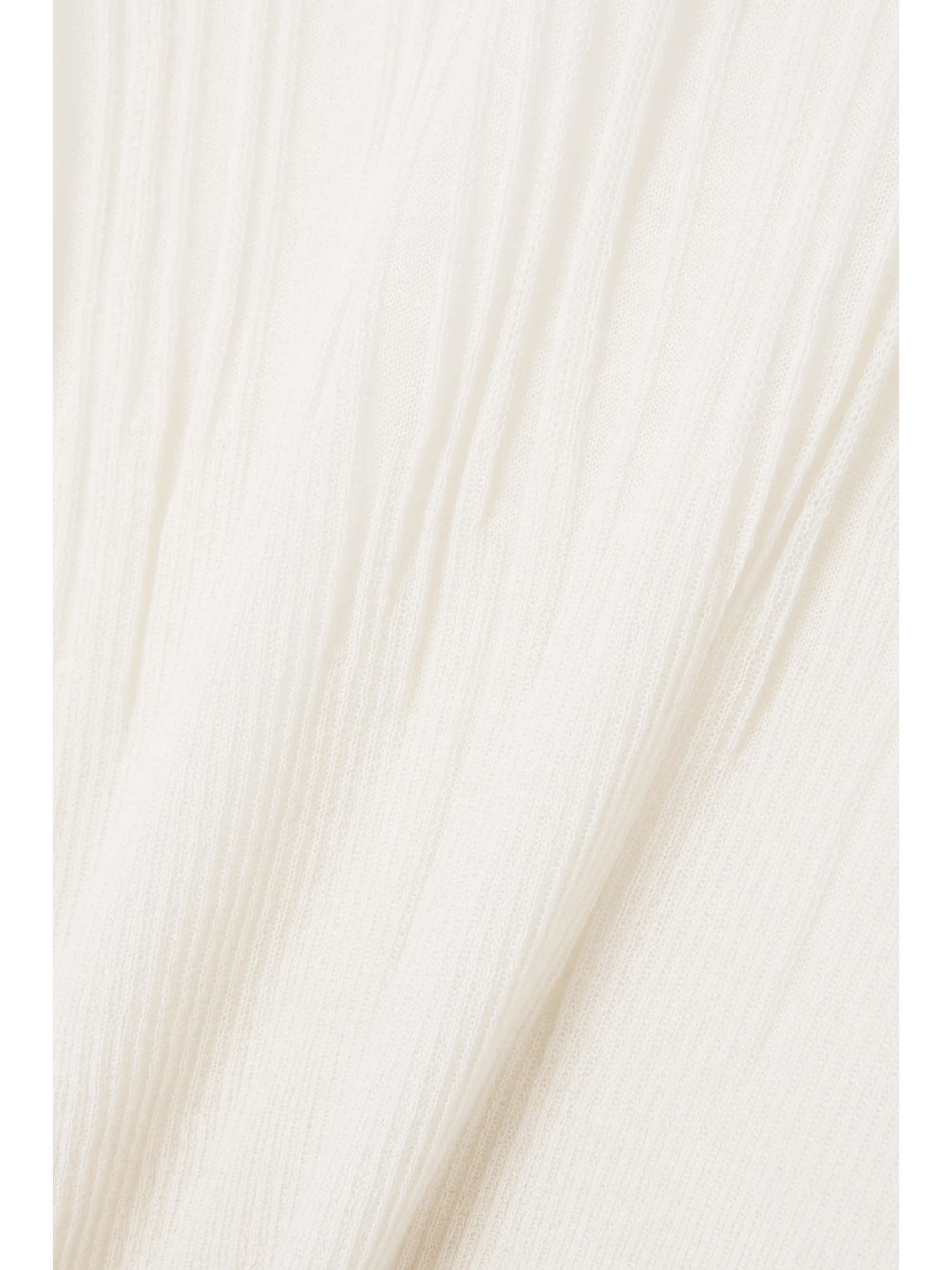 Ribbed pointelle-knit cotton-blend sweater view