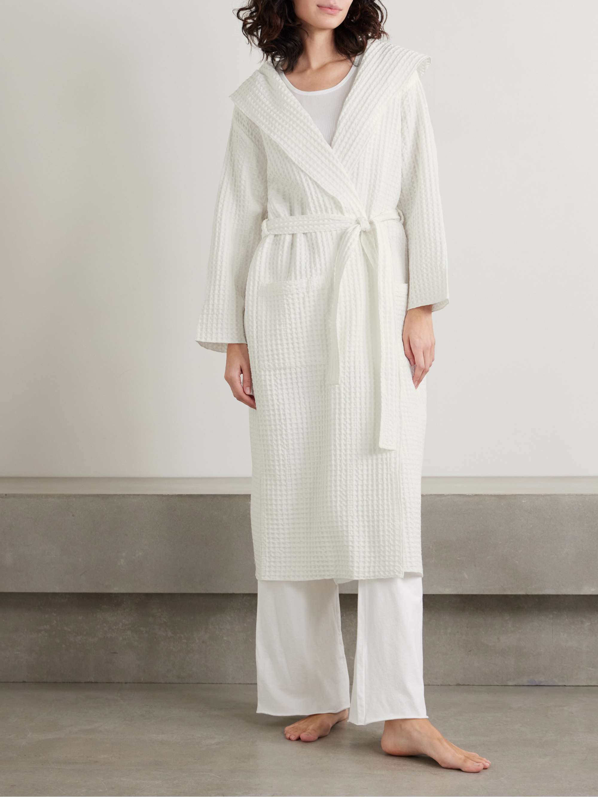 Wellness waffle-knit organic cotton robe view