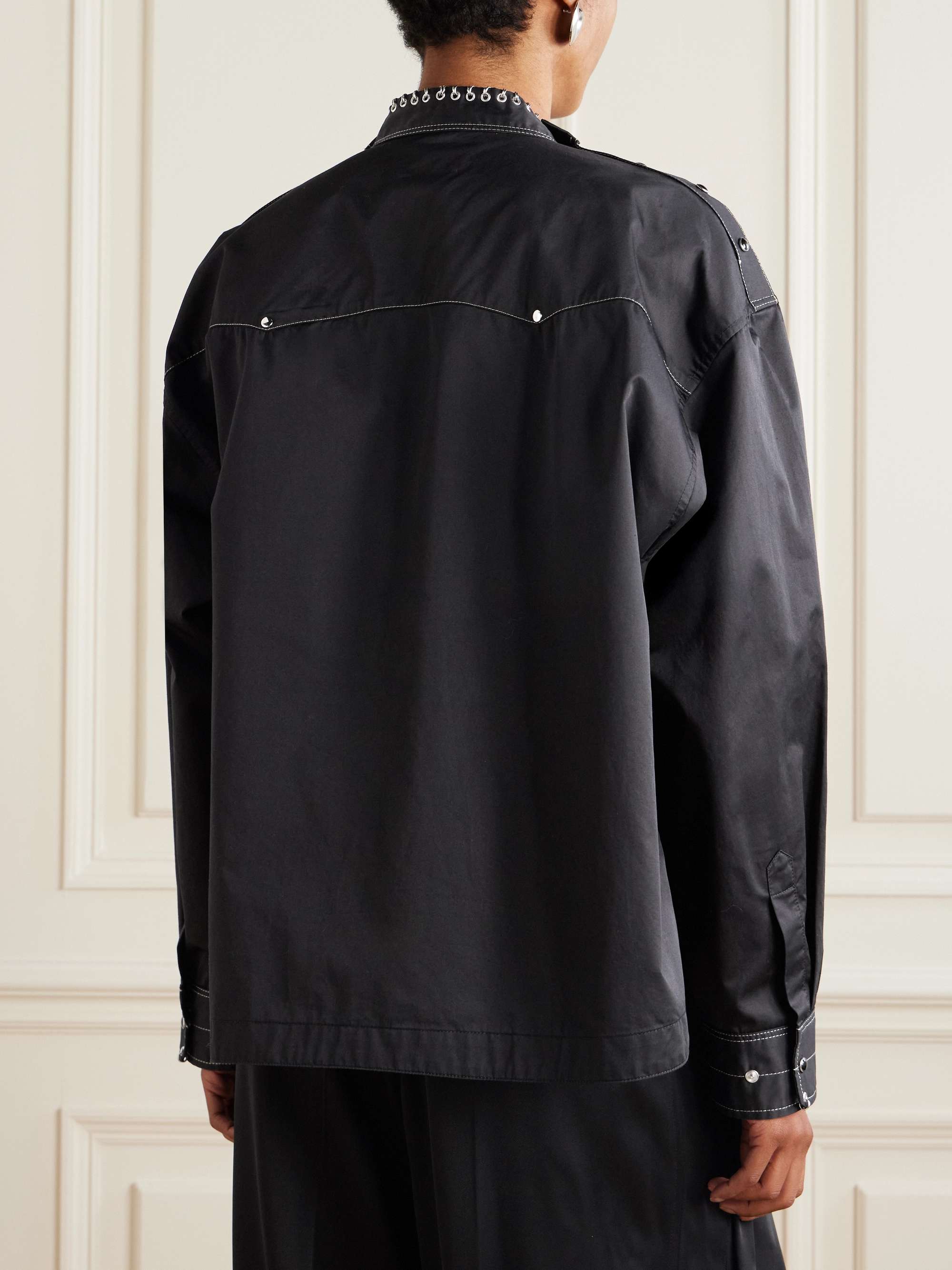 Embellished cotton-sateen top view