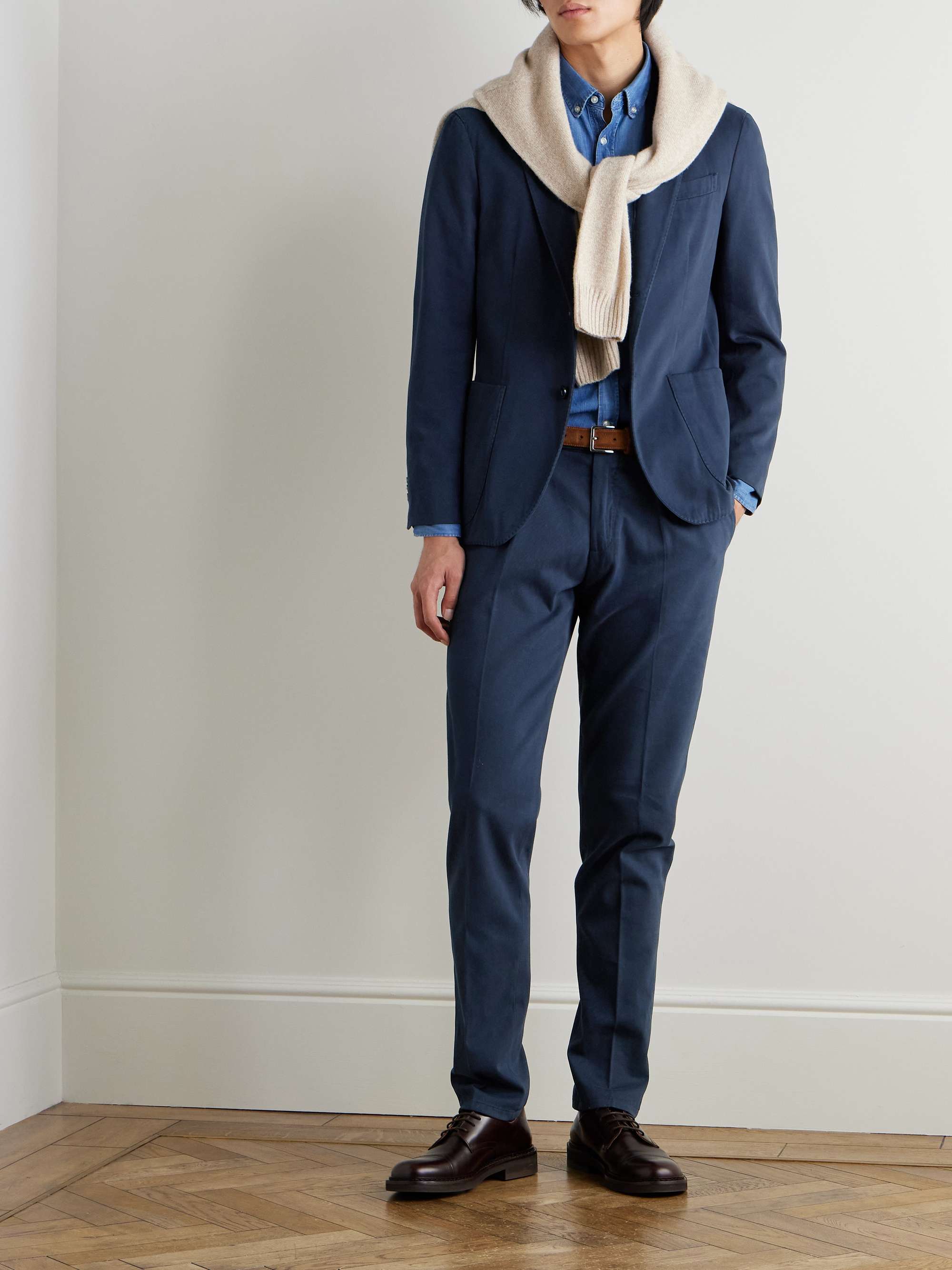 Garment-Dyed Cotton-Blend Twill Suit Jacket view