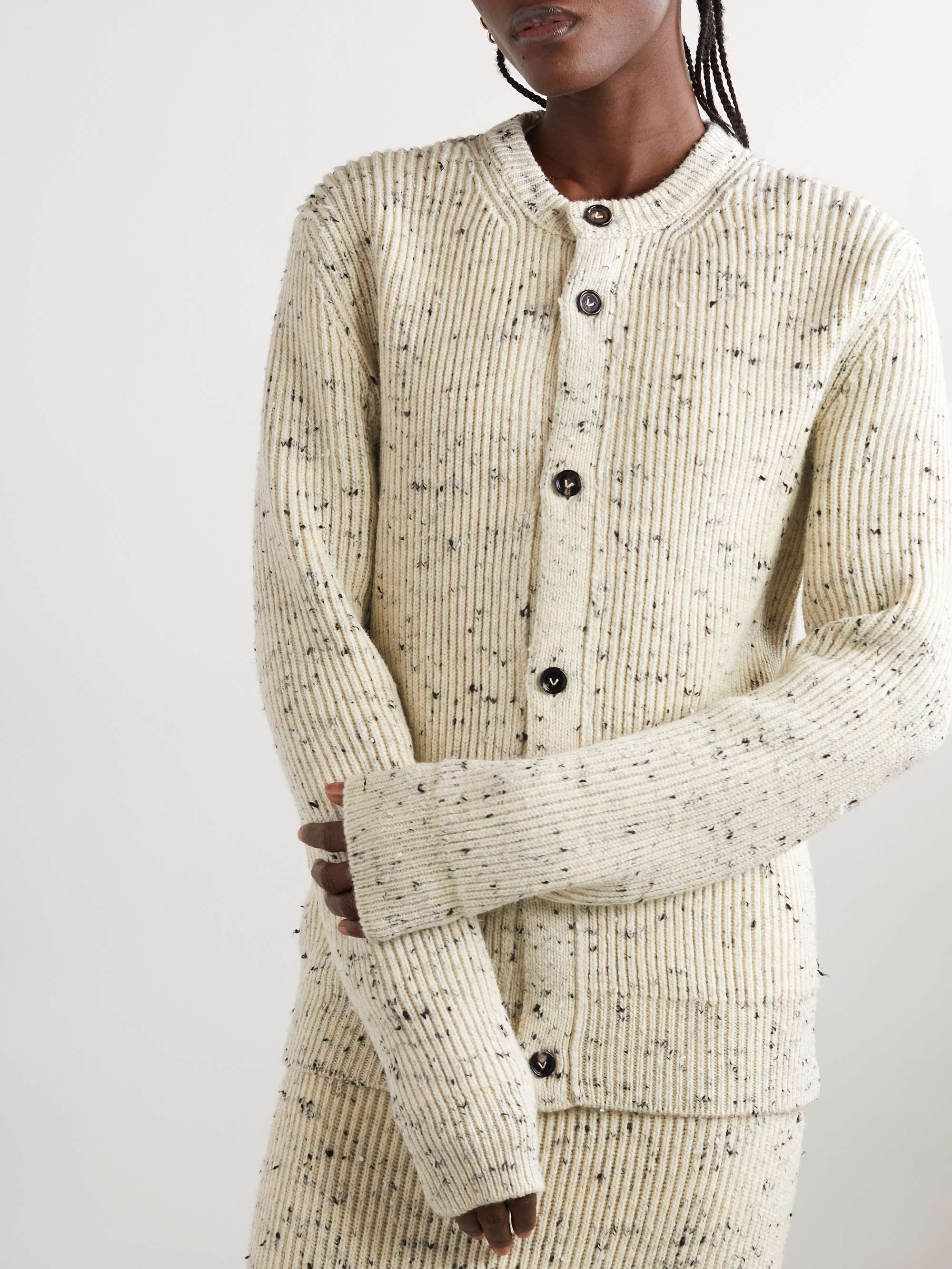 Ribbed wool-blend cardigan view