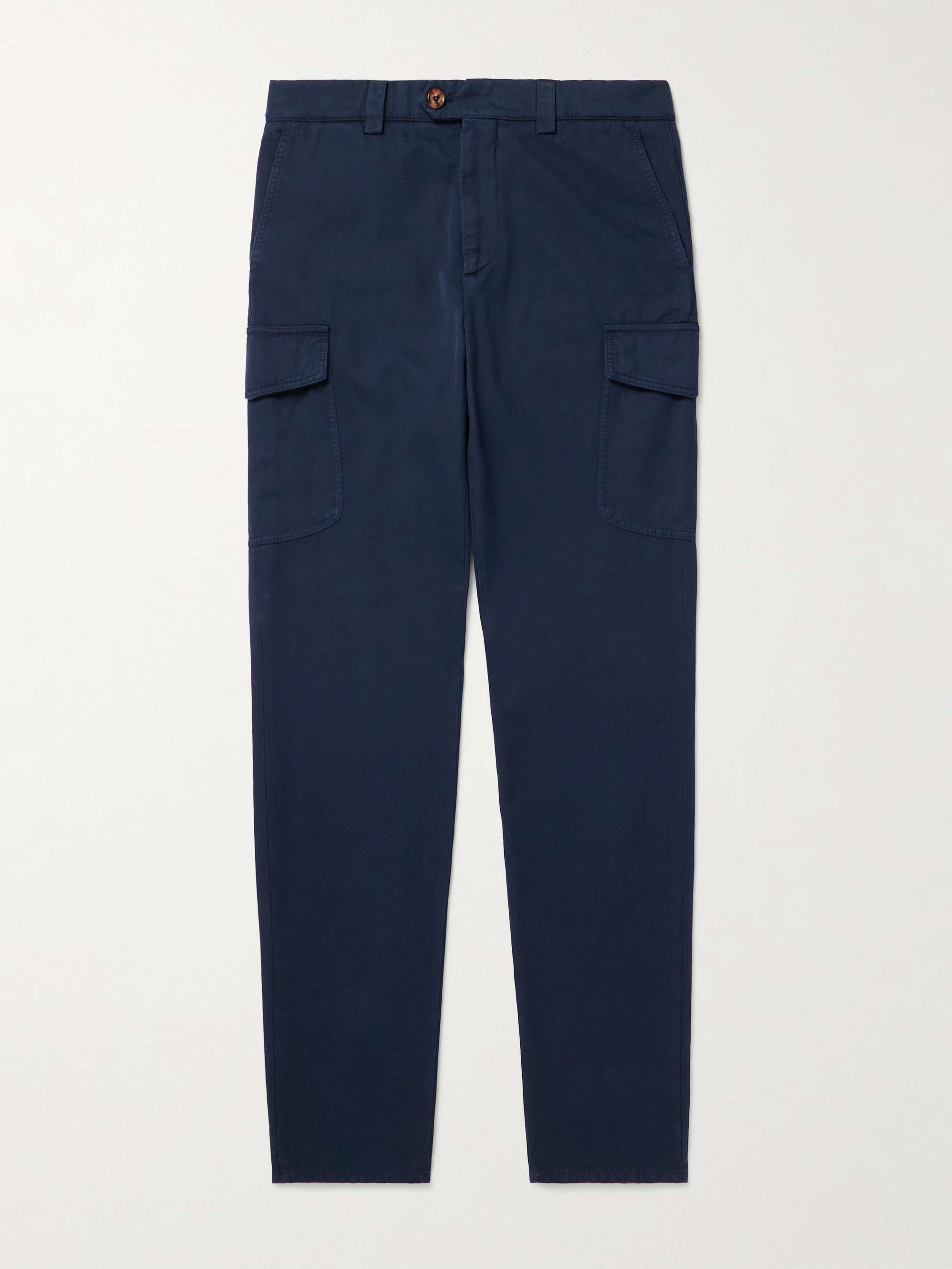 Straight-Leg Cotton-Gabardine Cargo Trousers view