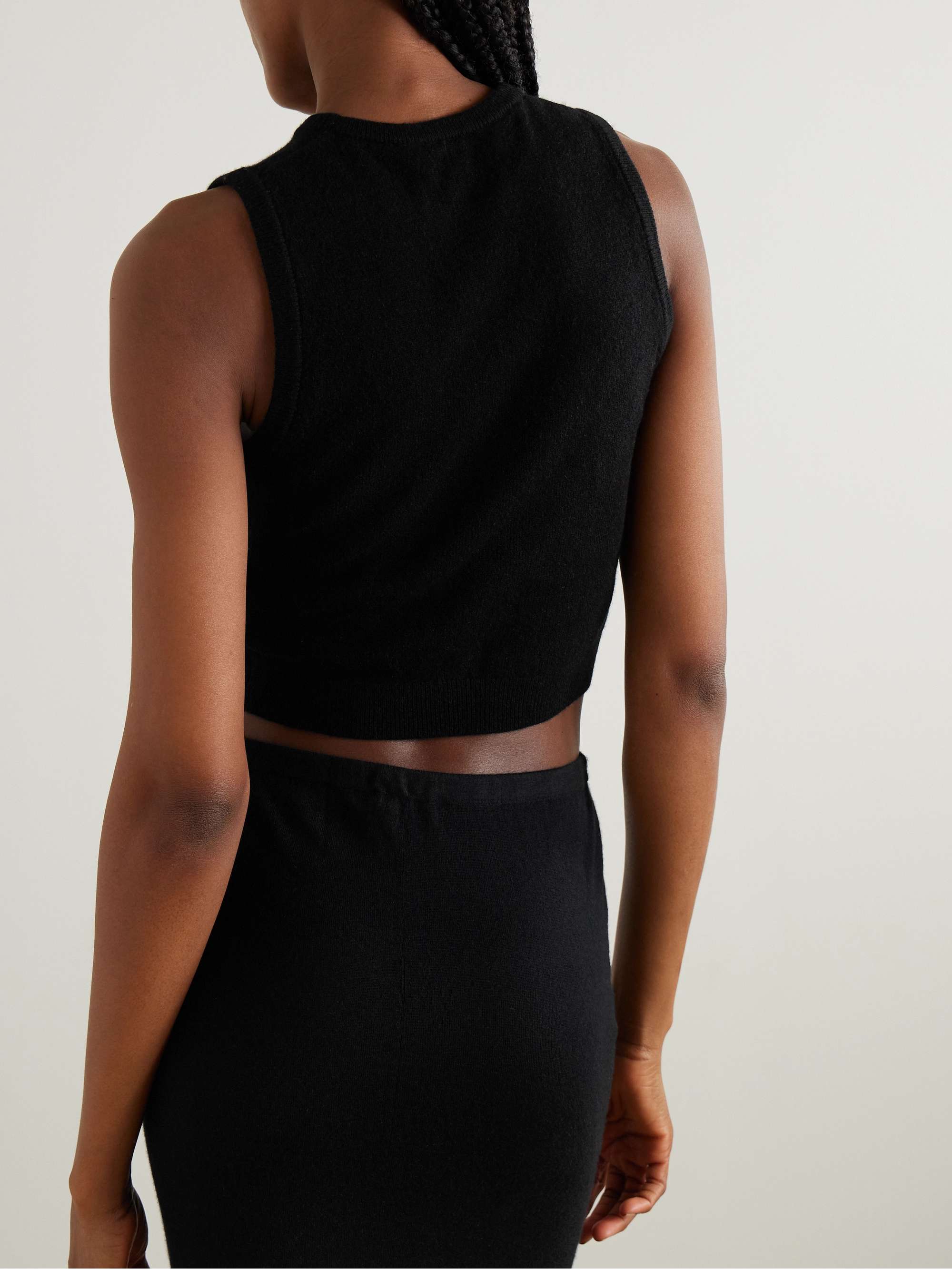 Sawyer cropped embellished cashmere tank view